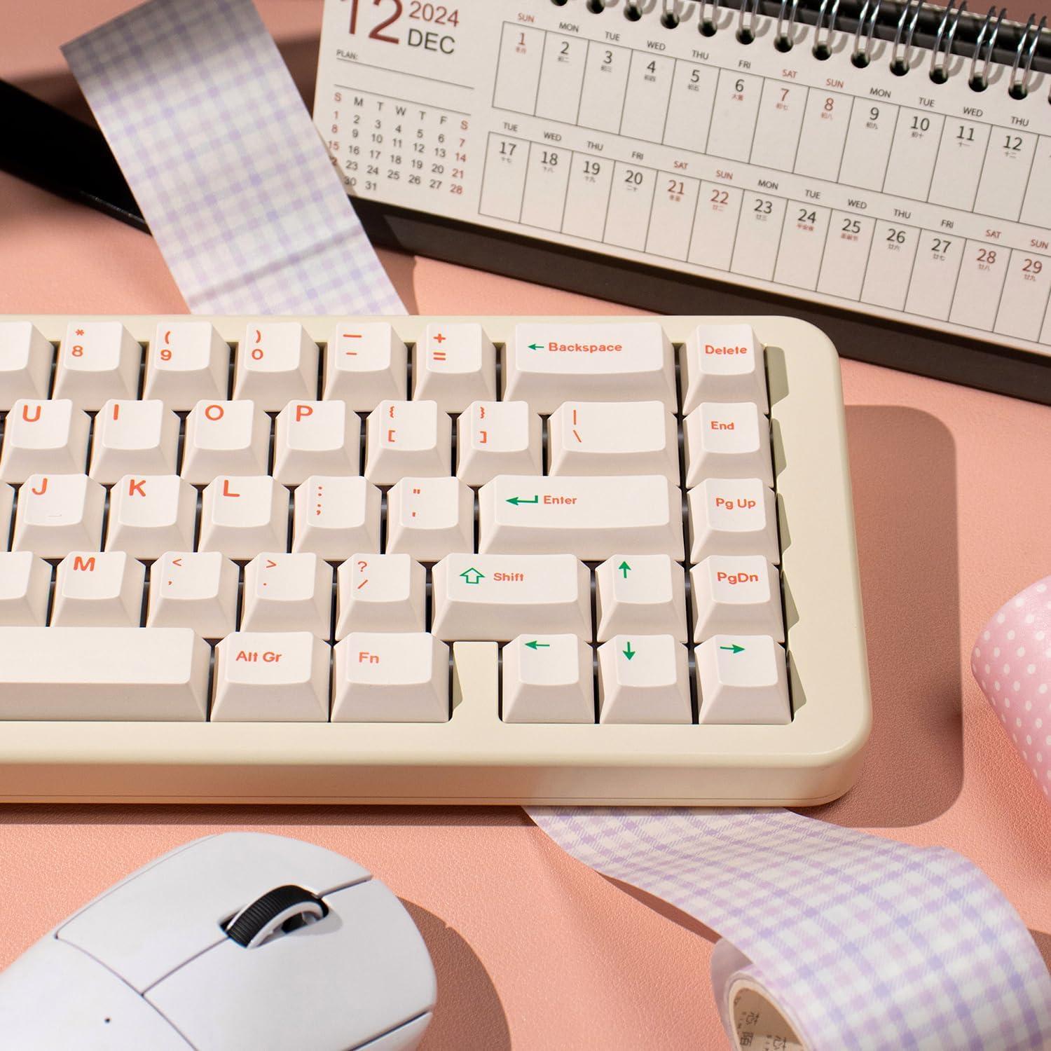 Set de 144 Teclas PBT Beige Mintcaps Perfil Cherry