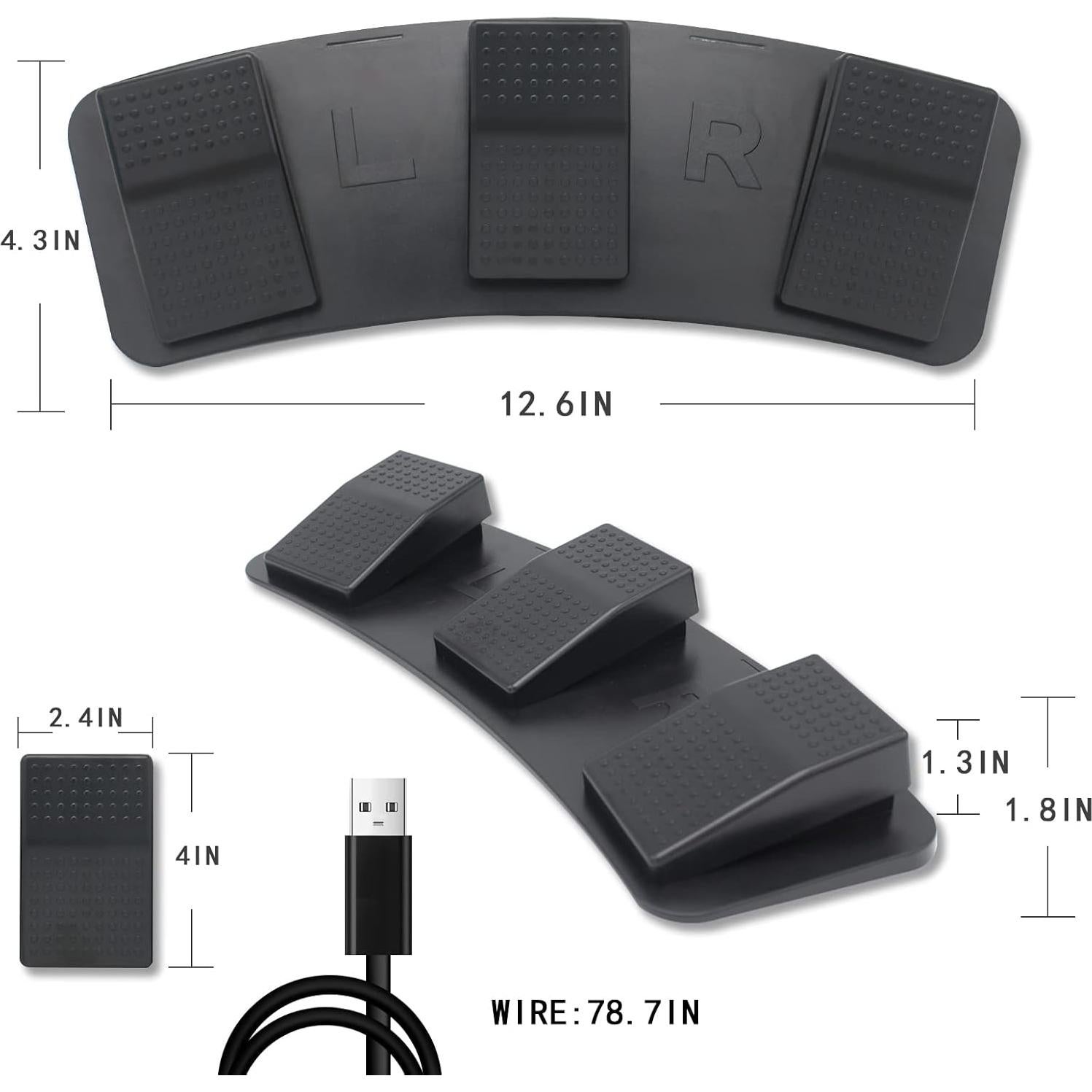 Pedal de Pie USB Triple Programable PCsensor - 99.79 kg