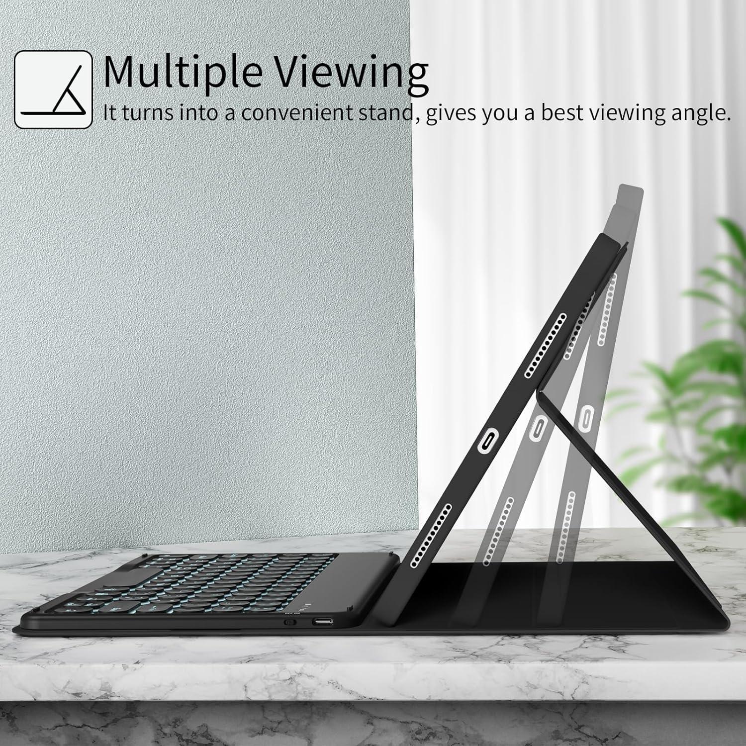 Funda de teclado AOUB para iPad 11" y 10.9" con retroiluminación