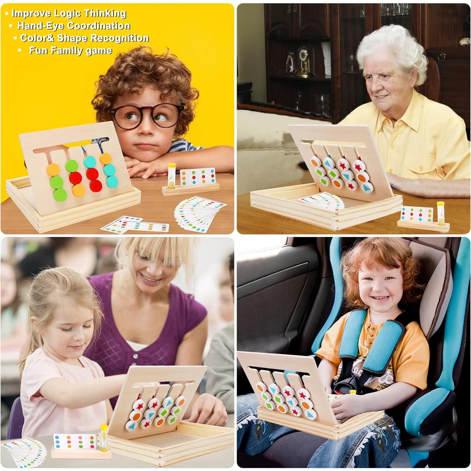 Rompecabezas Montessori AugToy Madera Colores y Formas 3-7 Años