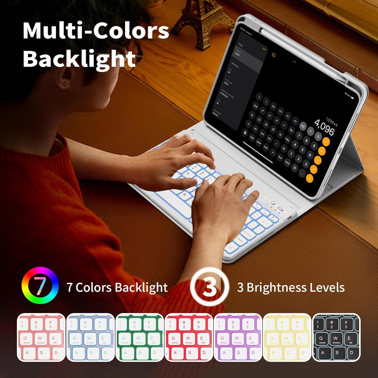 Funda Teclado Inalámbrico ZOYU para iPad 11" y 10.9" Gris