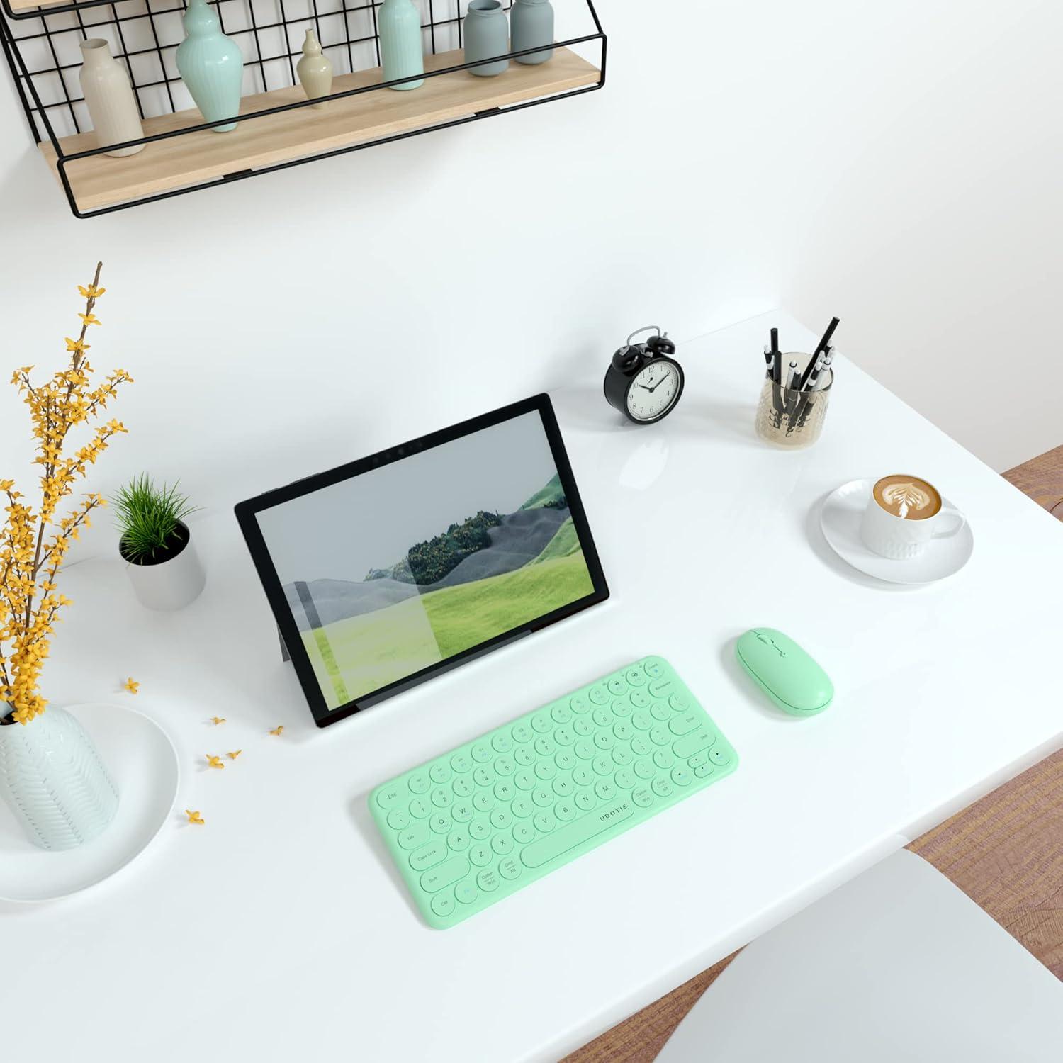 Combo Teclado Inalámbrico y Ratón Óptico KKT Cian TKL