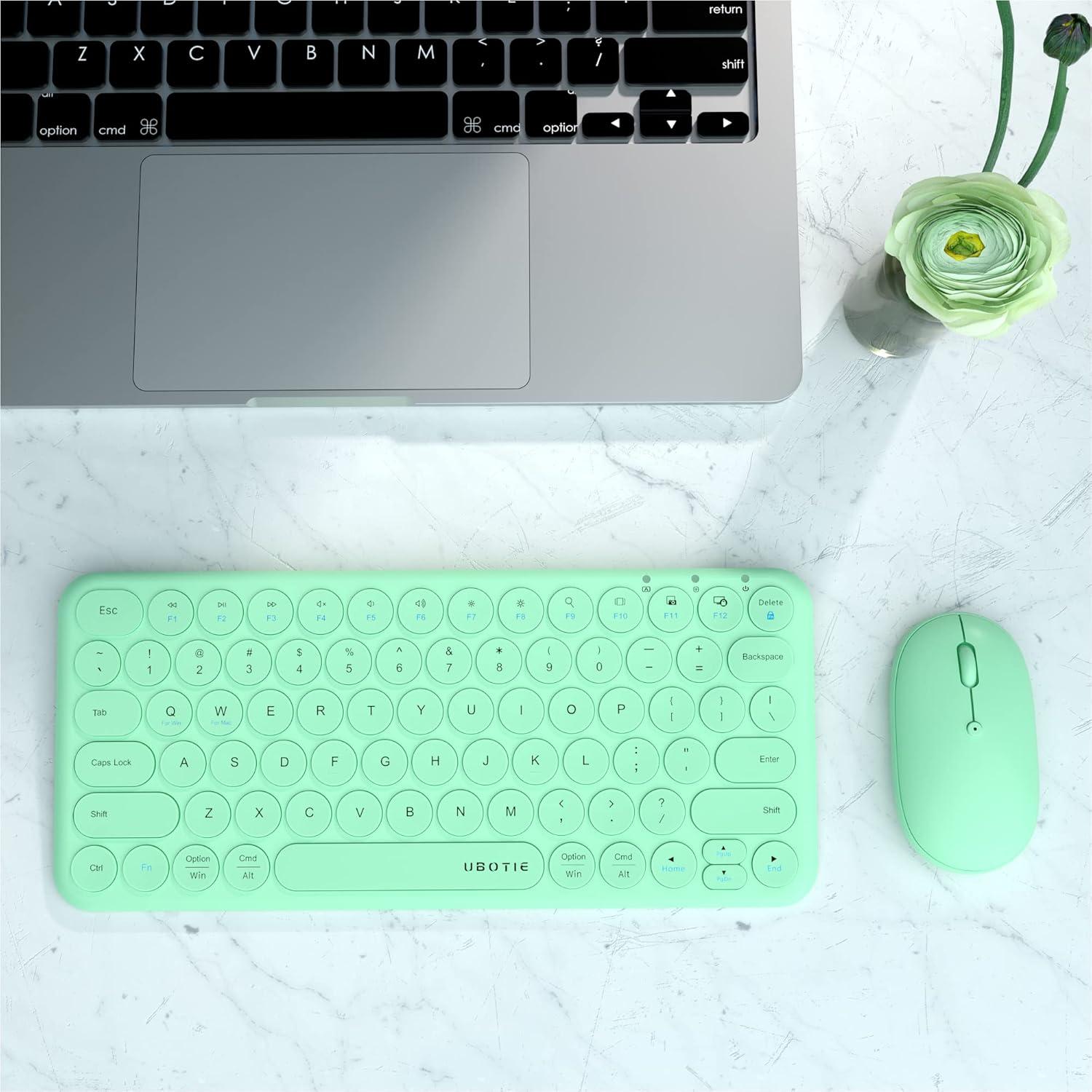 Combo Teclado Inalámbrico y Ratón Óptico KKT Cian TKL