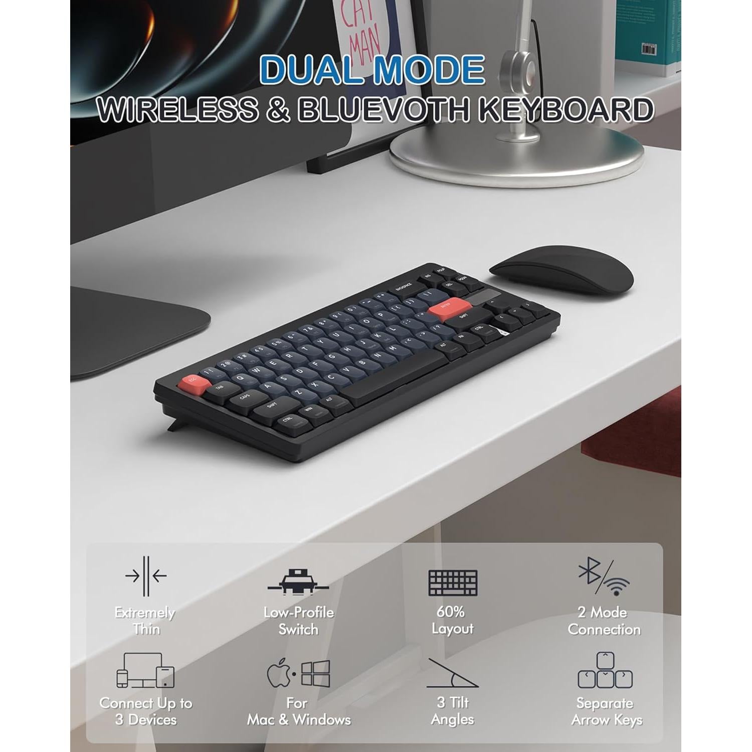 Teclado Mecánico Inalámbrico MAGIC-REFINER RKL680 68 Teclas