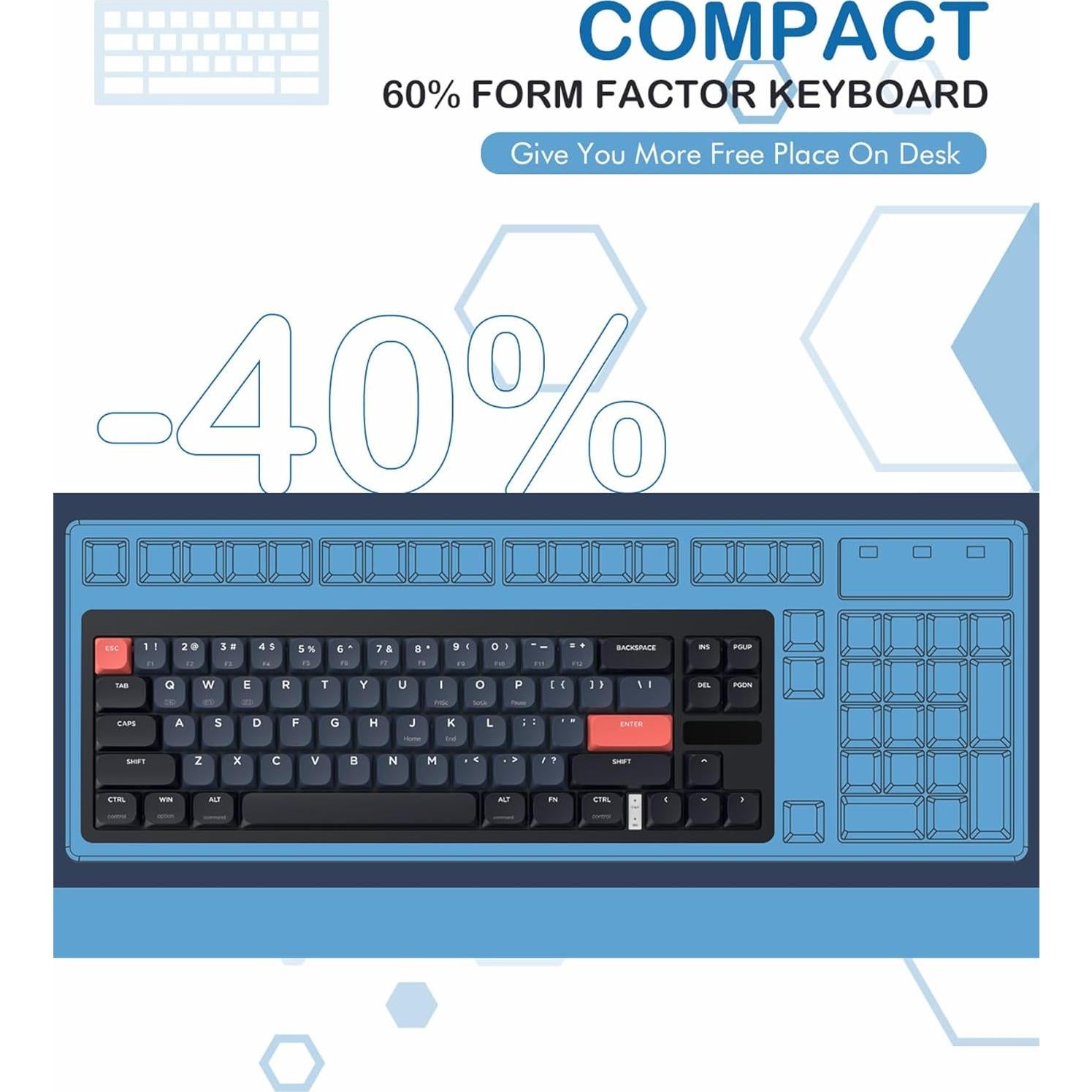 Teclado Mecánico Inalámbrico MAGIC-REFINER RKL680 68 Teclas