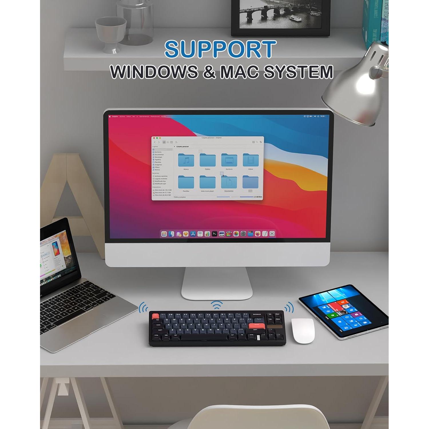 Teclado Mecánico Inalámbrico MAGIC-REFINER RKL680 68 Teclas