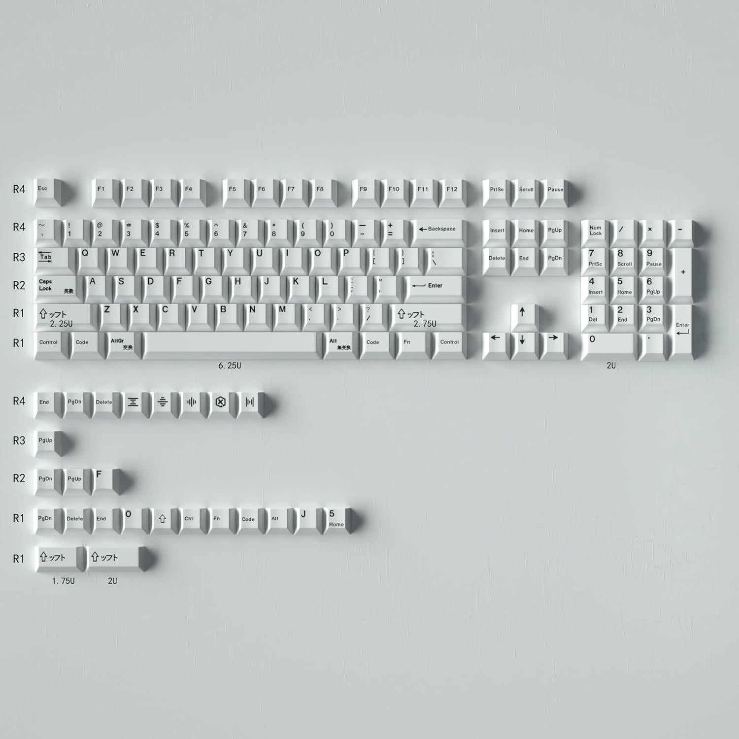 Keycaps PBT Gliging 135 Teclas DYE-Sub Minimalista