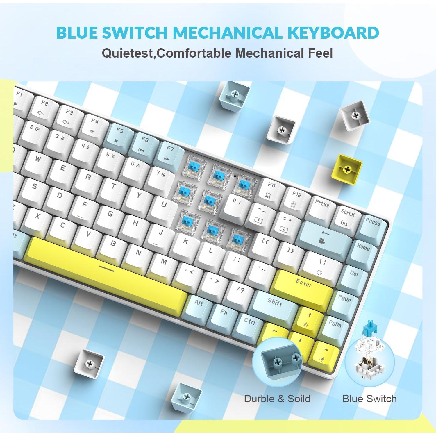 Teclado Mecánico Portátil LexonElec RK-84, 84 Teclas LED RGB