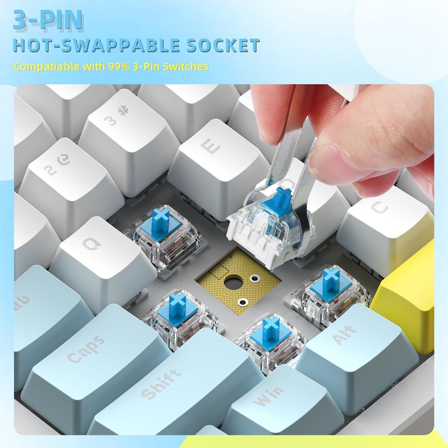 Teclado Mecánico Portátil LexonElec RK-84, 84 Teclas LED RGB