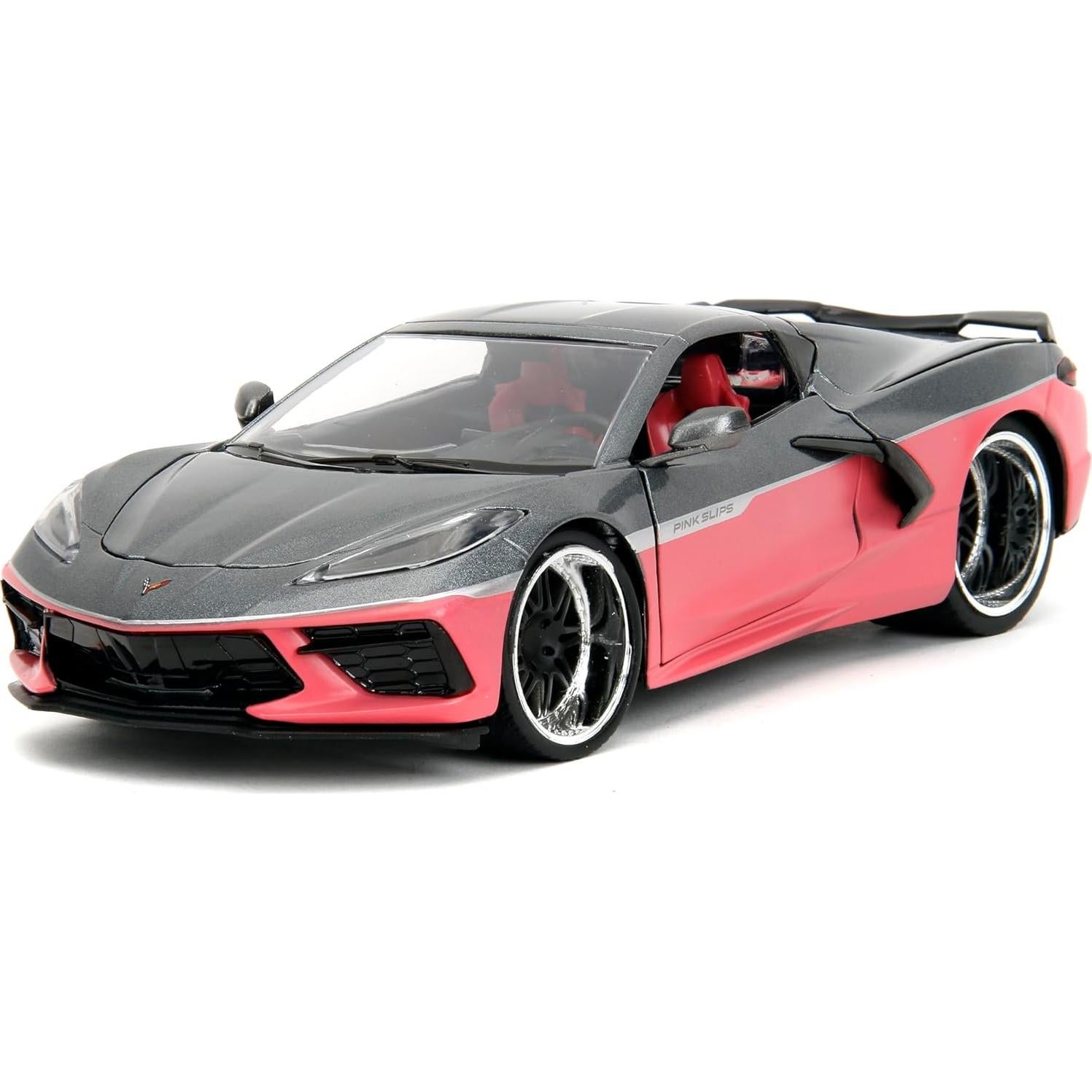 Coche de Fundición Jada Toys 2020 Chevy Corvette 1:24 Gris/Rosa