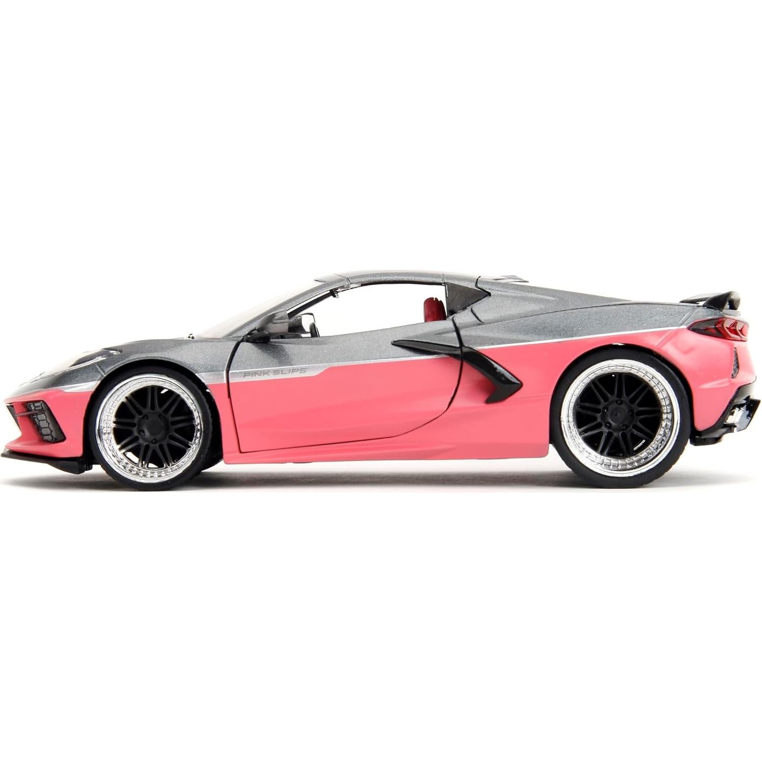 Coche de Fundición Jada Toys 2020 Chevy Corvette 1:24 Gris/Rosa