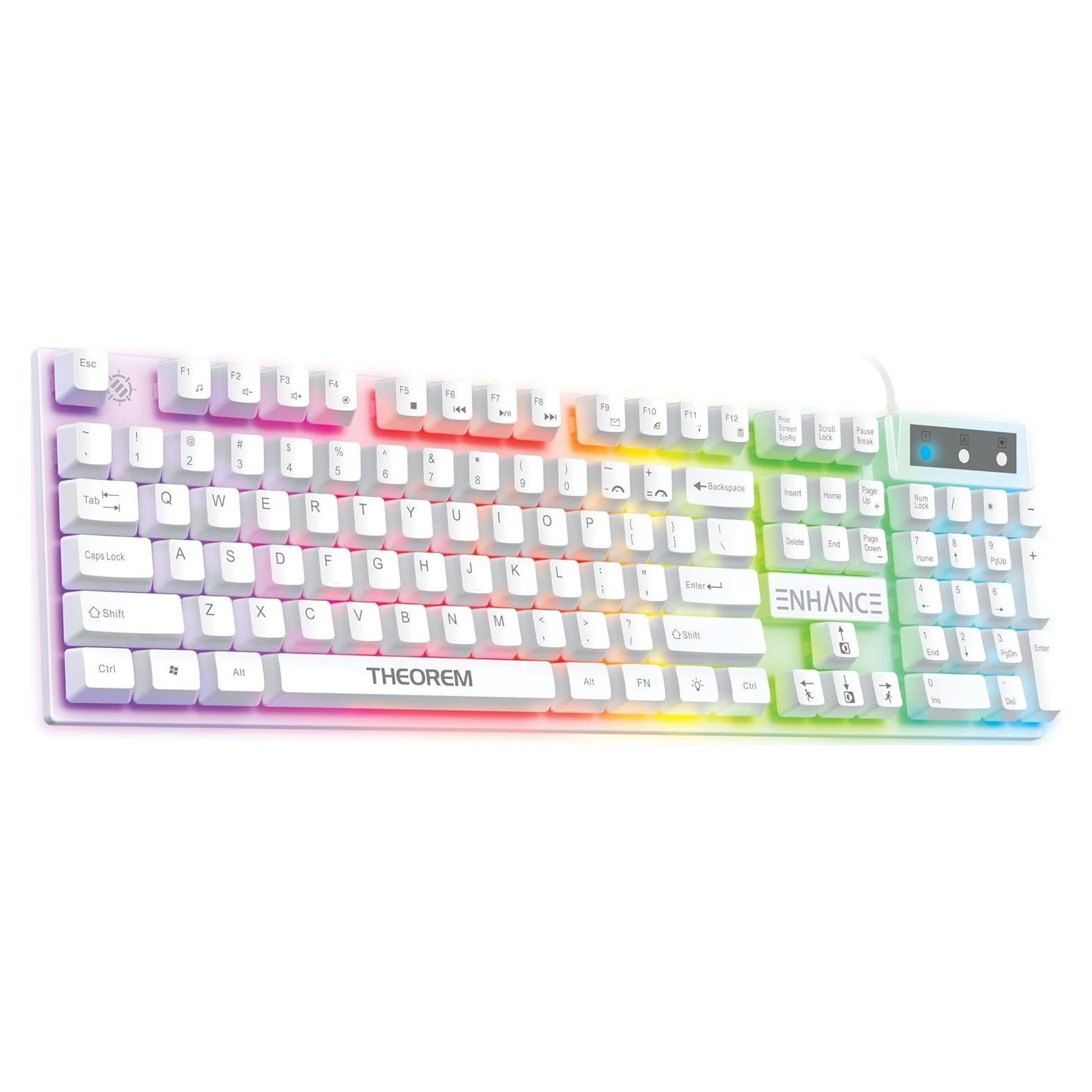 Teclado para Juegos TEOREMA 3 ENHANCE Blanco RGB 104 Teclas