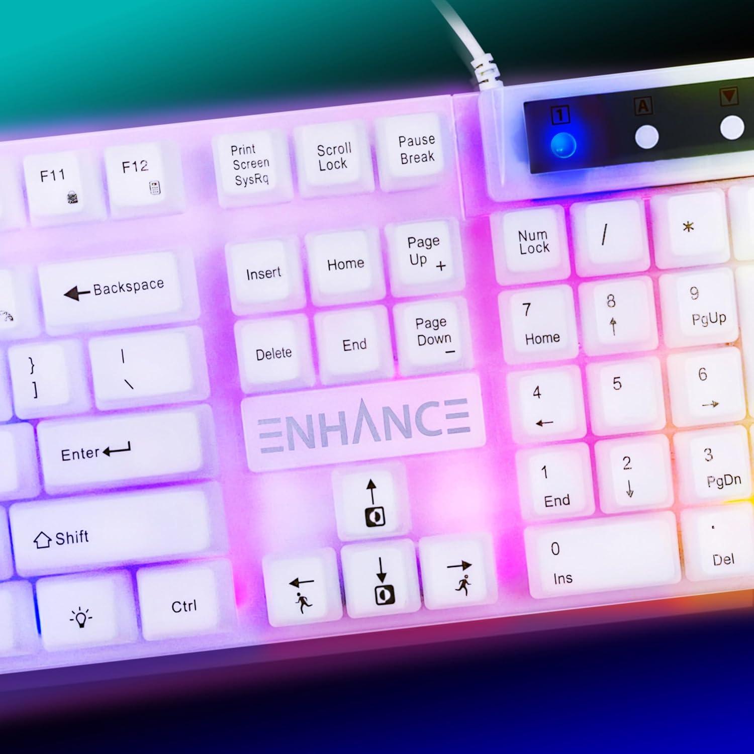 Teclado para Juegos TEOREMA 3 ENHANCE Blanco RGB 104 Teclas