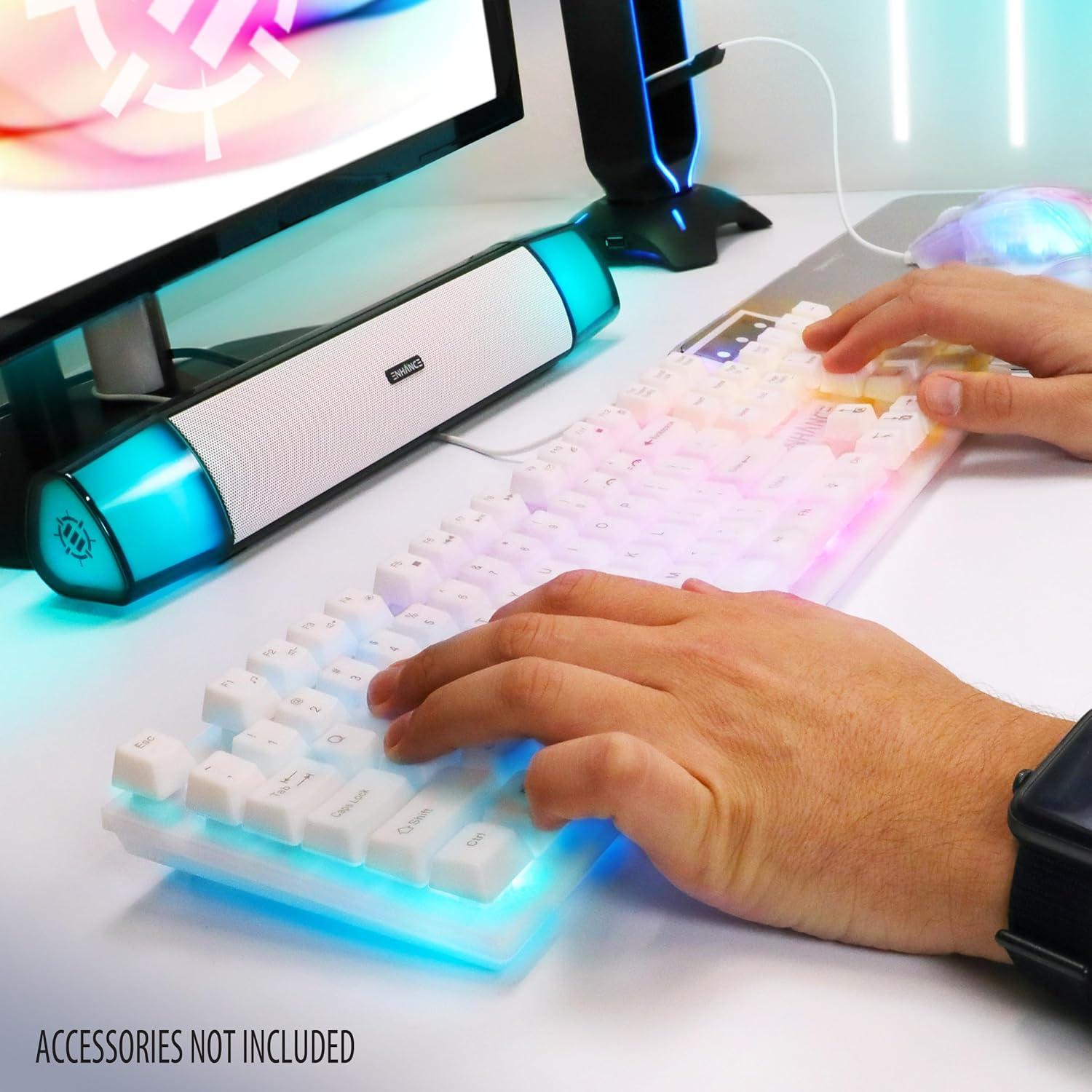 Teclado para Juegos TEOREMA 3 ENHANCE Blanco RGB 104 Teclas