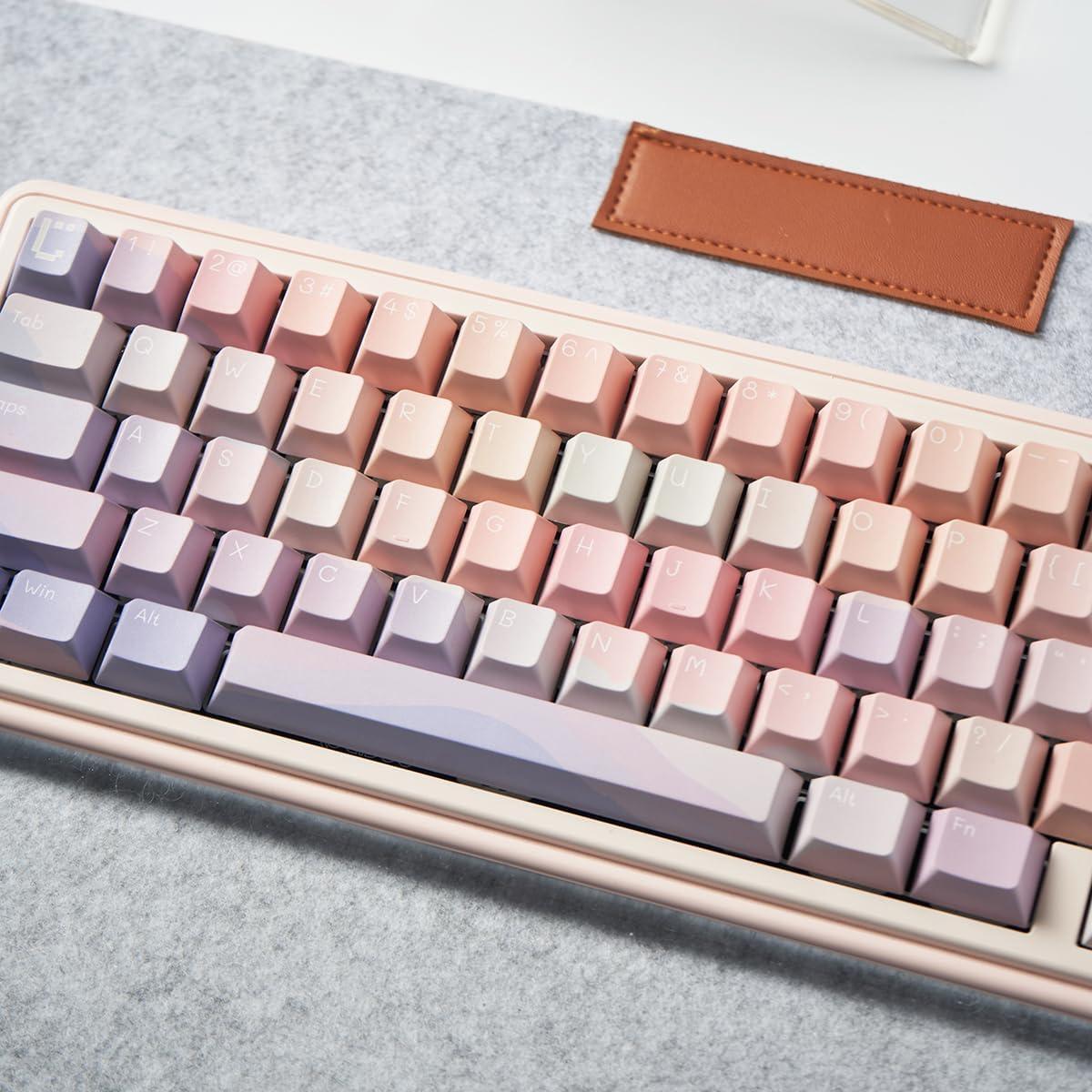 Juego de Teclas PBT Rosa Cherry para Teclados Mecánicos 61-108