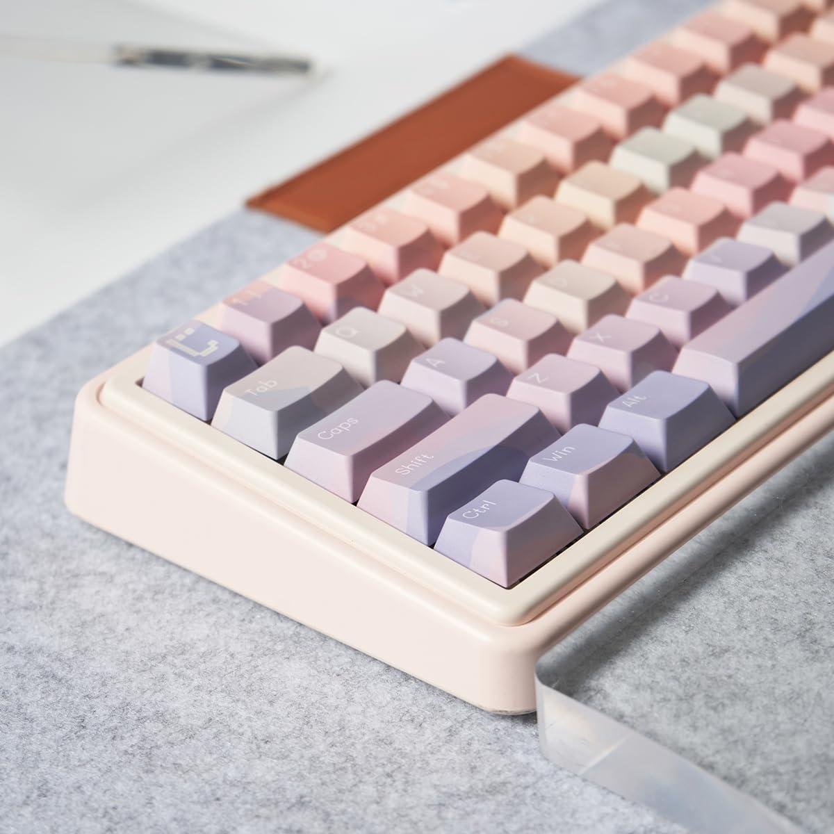 Juego de Teclas PBT Rosa Cherry para Teclados Mecánicos 61-108