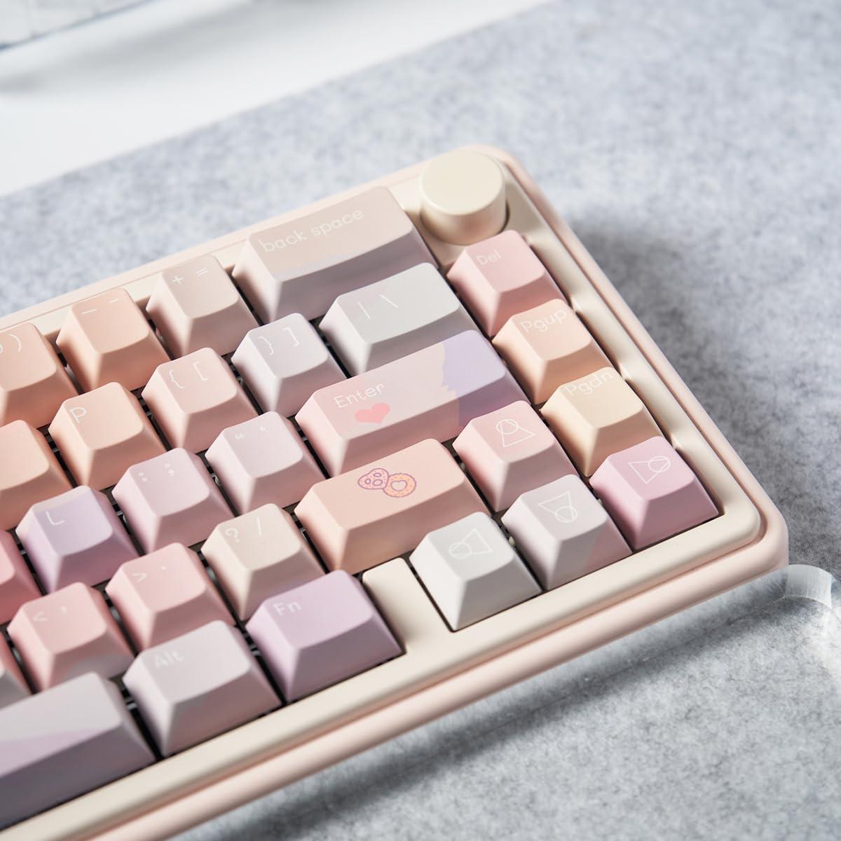 Juego de Teclas PBT Rosa Cherry para Teclados Mecánicos 61-108