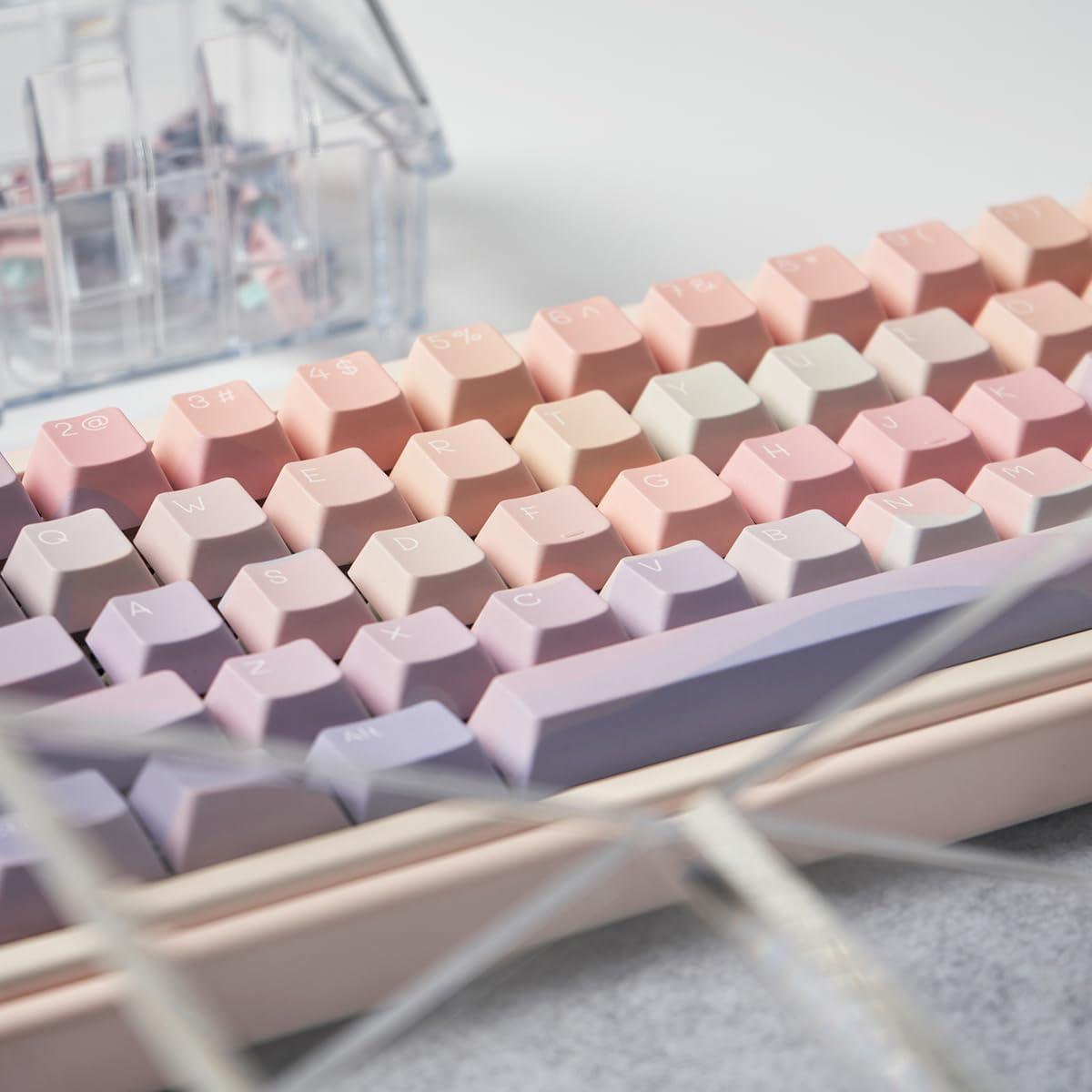 Juego de Teclas PBT Rosa Cherry para Teclados Mecánicos 61-108