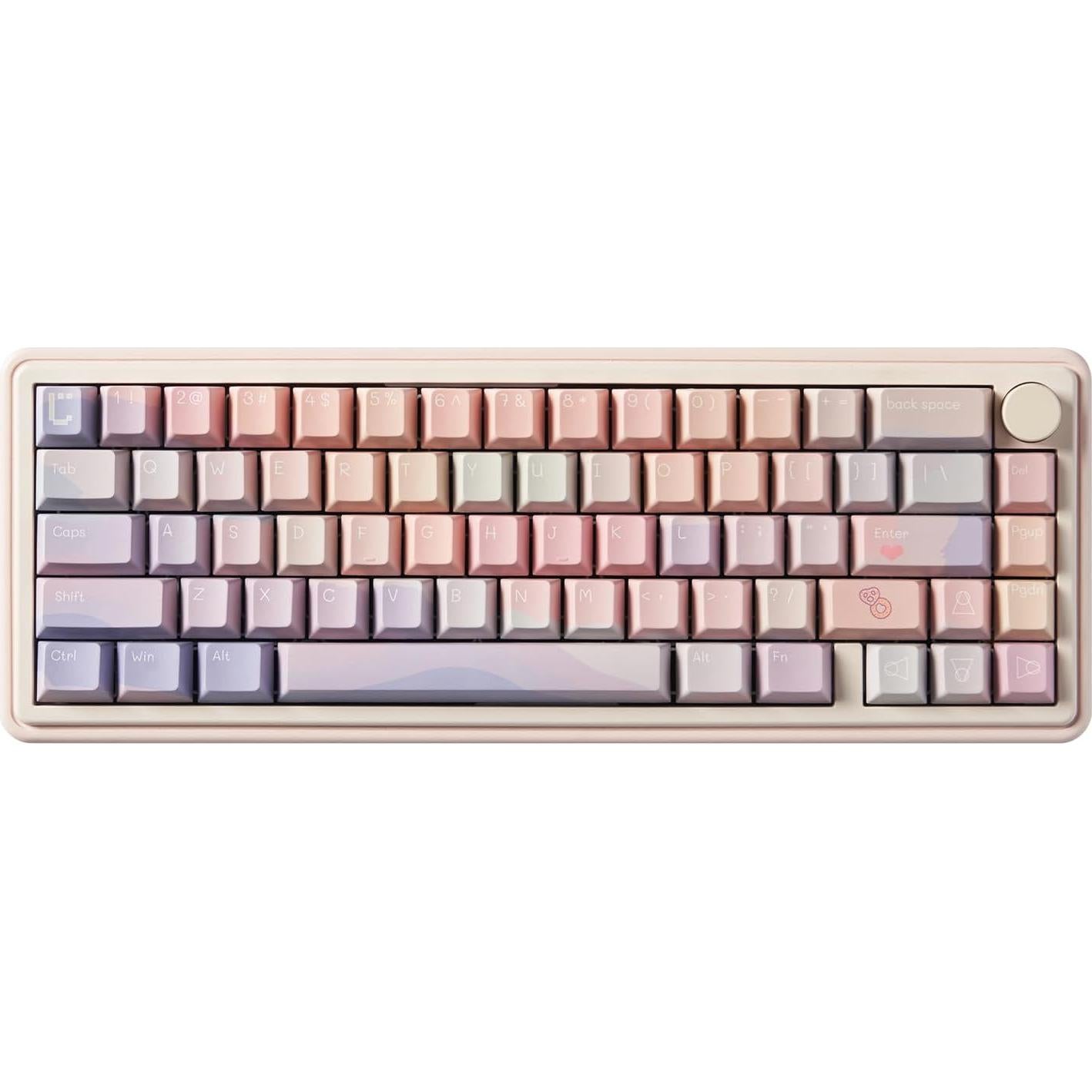 Juego de Teclas PBT Rosa Cherry para Teclados Mecánicos 61-108