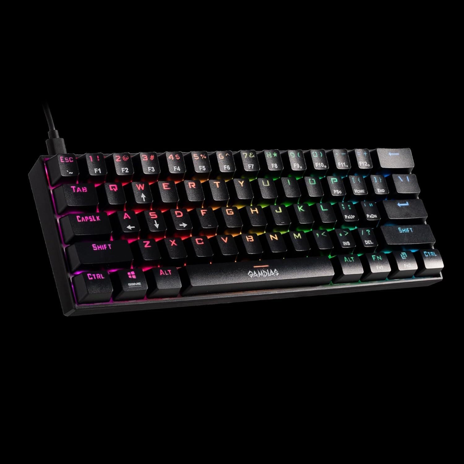 Teclado Mecánico RGB GAMDIAS Hermes E3-61 Interruptor Rojo