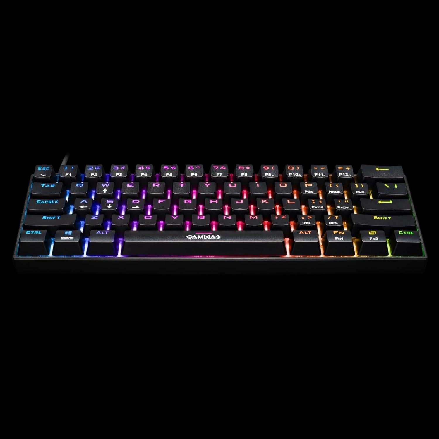 Teclado Mecánico RGB GAMDIAS Hermes E3-61 Interruptor Rojo