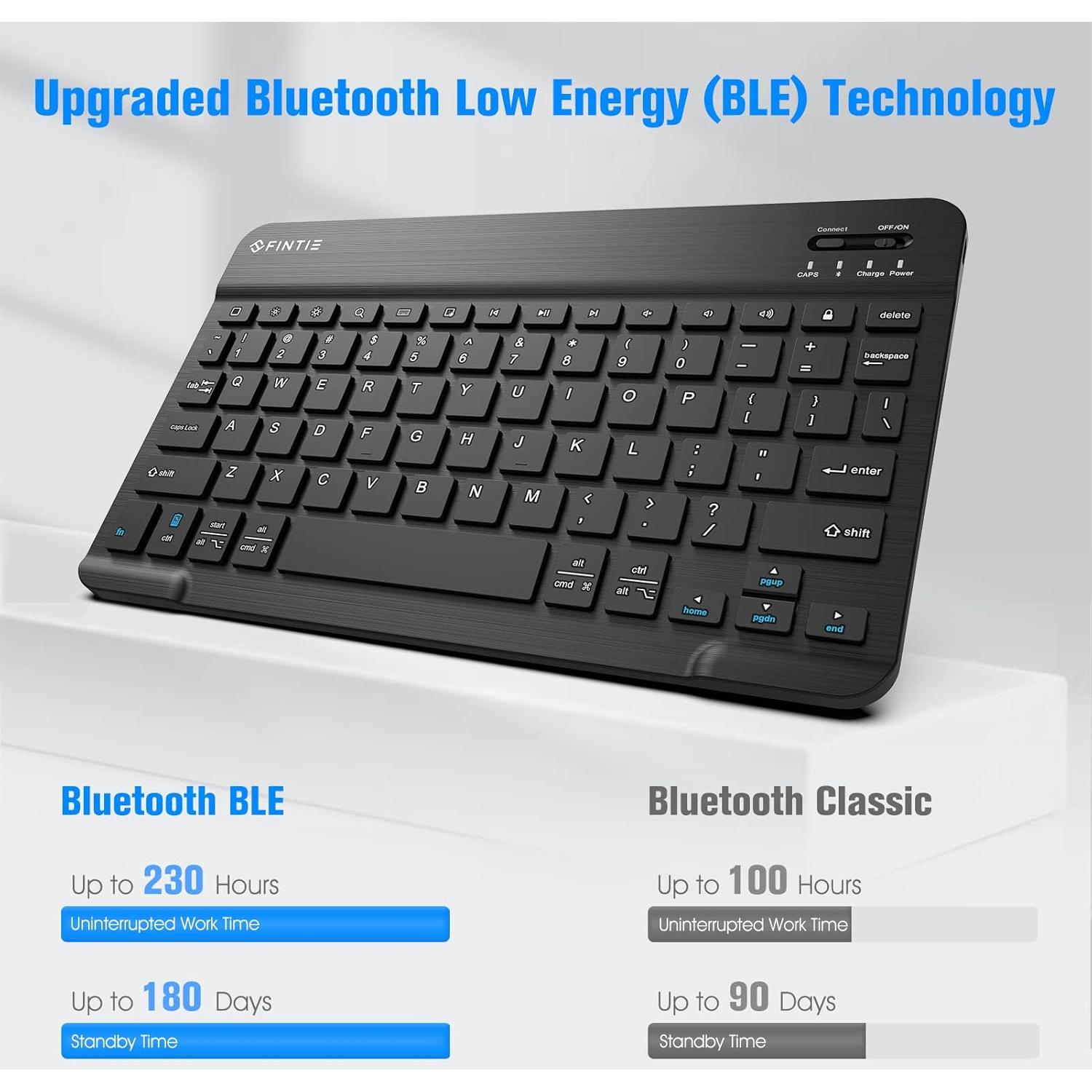 Teclado Inalámbrico Bluetooth FINTIE 10 Pulgadas Negro
