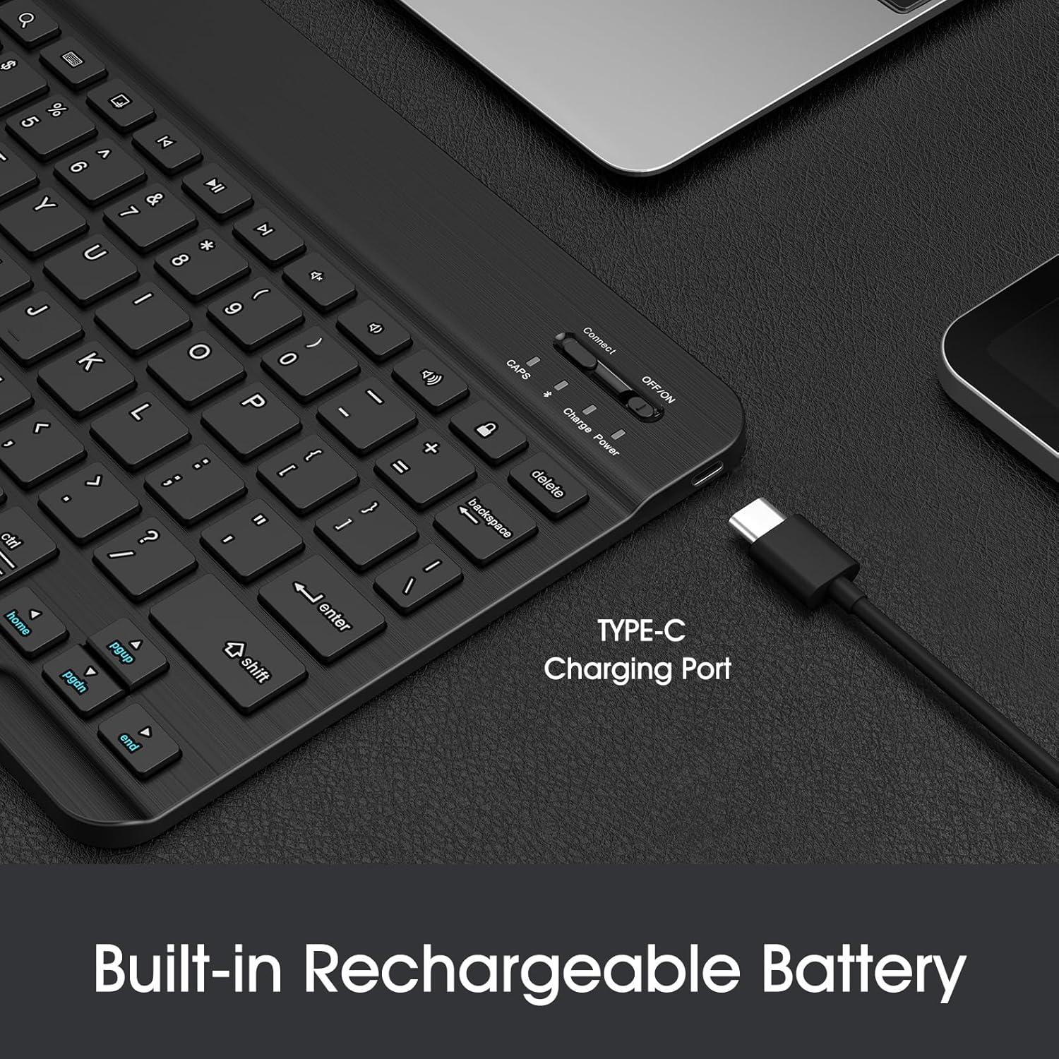 Teclado Inalámbrico Bluetooth FINTIE 10 Pulgadas Negro