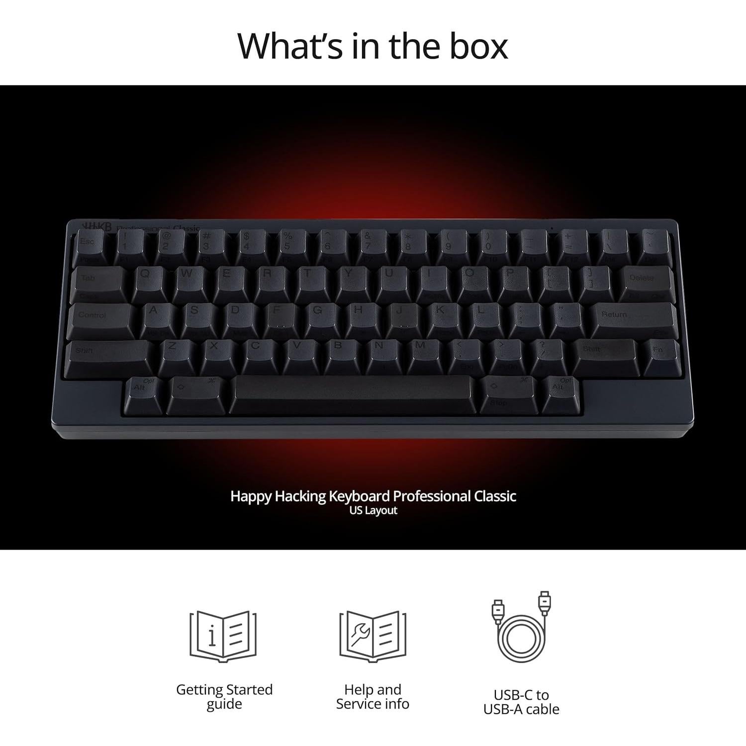 Teclado Happy Hacking Profesional USB Carbón 60 Teclas