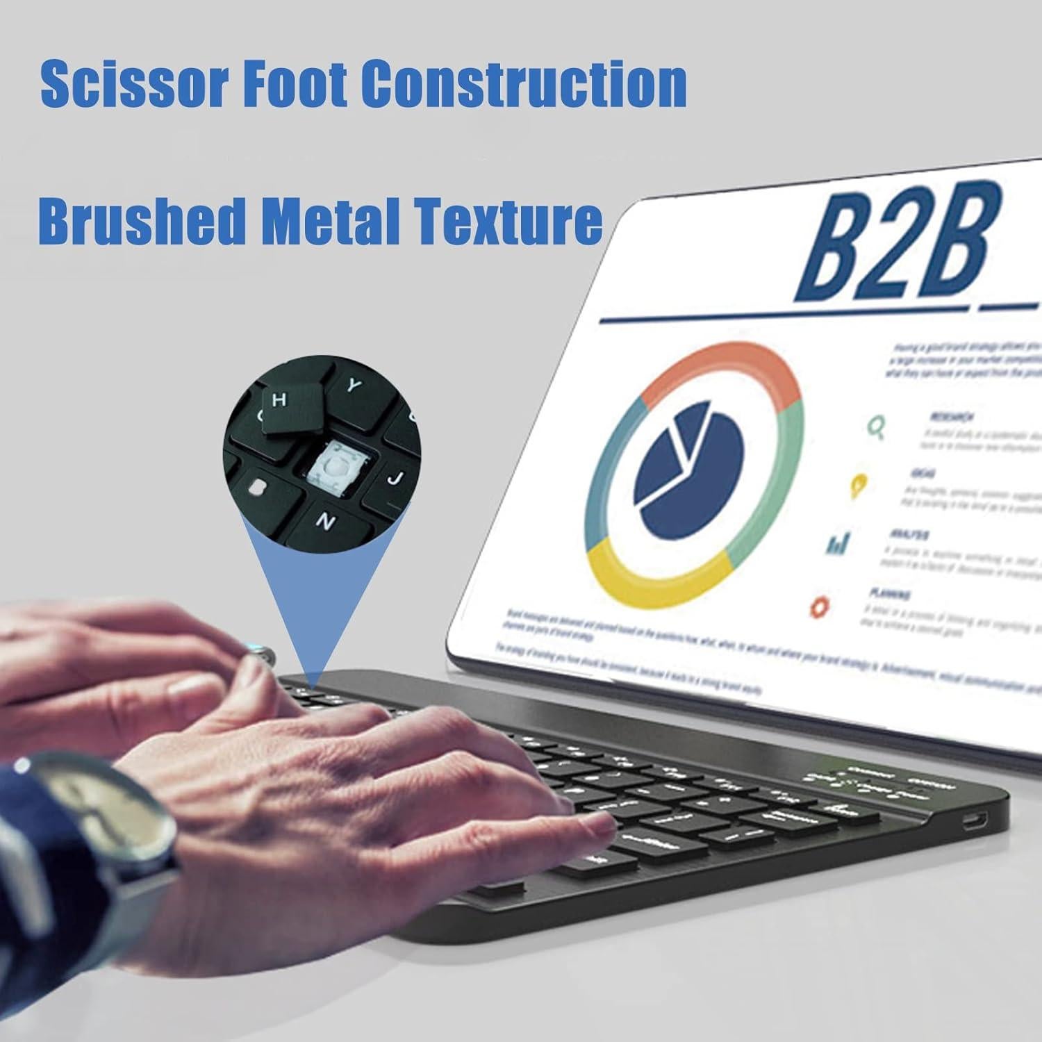 Teclado Bluetooth Francés Sanpyl Ultra Delgado 10" Negro