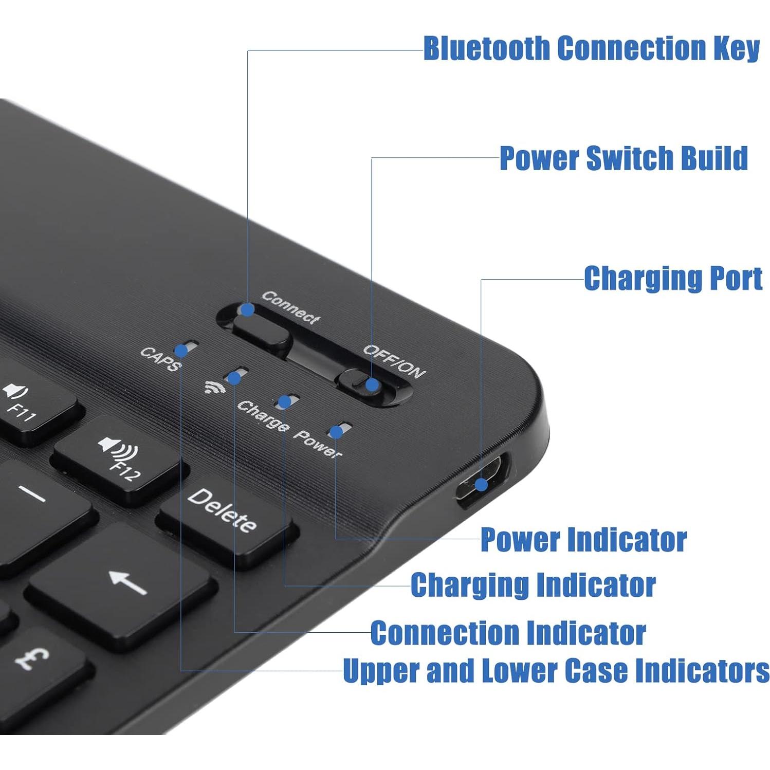 Teclado Bluetooth Francés Sanpyl Ultra Delgado 10" Negro
