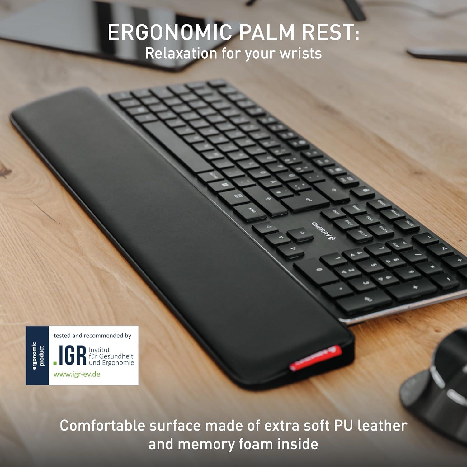 Reposapiés Ergonómico Cherry Palmrest Extra Ancho Negro