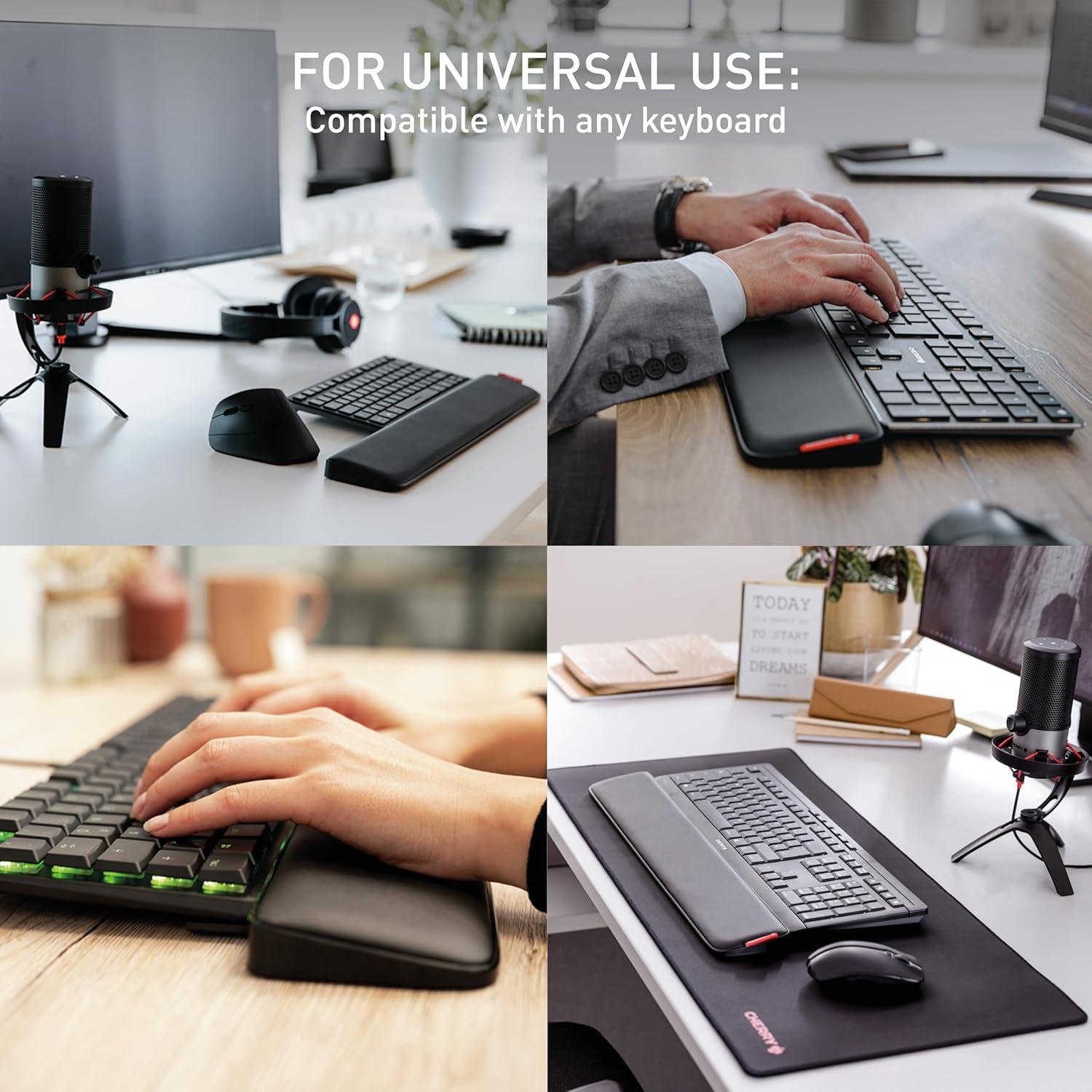 Reposapiés Ergonómico Cherry Palmrest Extra Ancho Negro