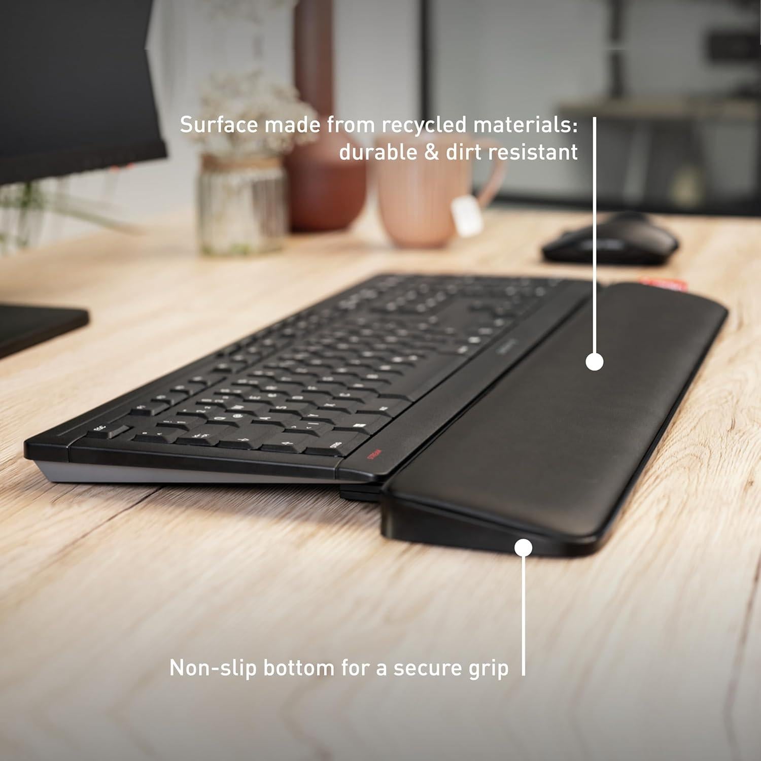 Reposapiés Ergonómico Cherry Palmrest Extra Ancho Negro