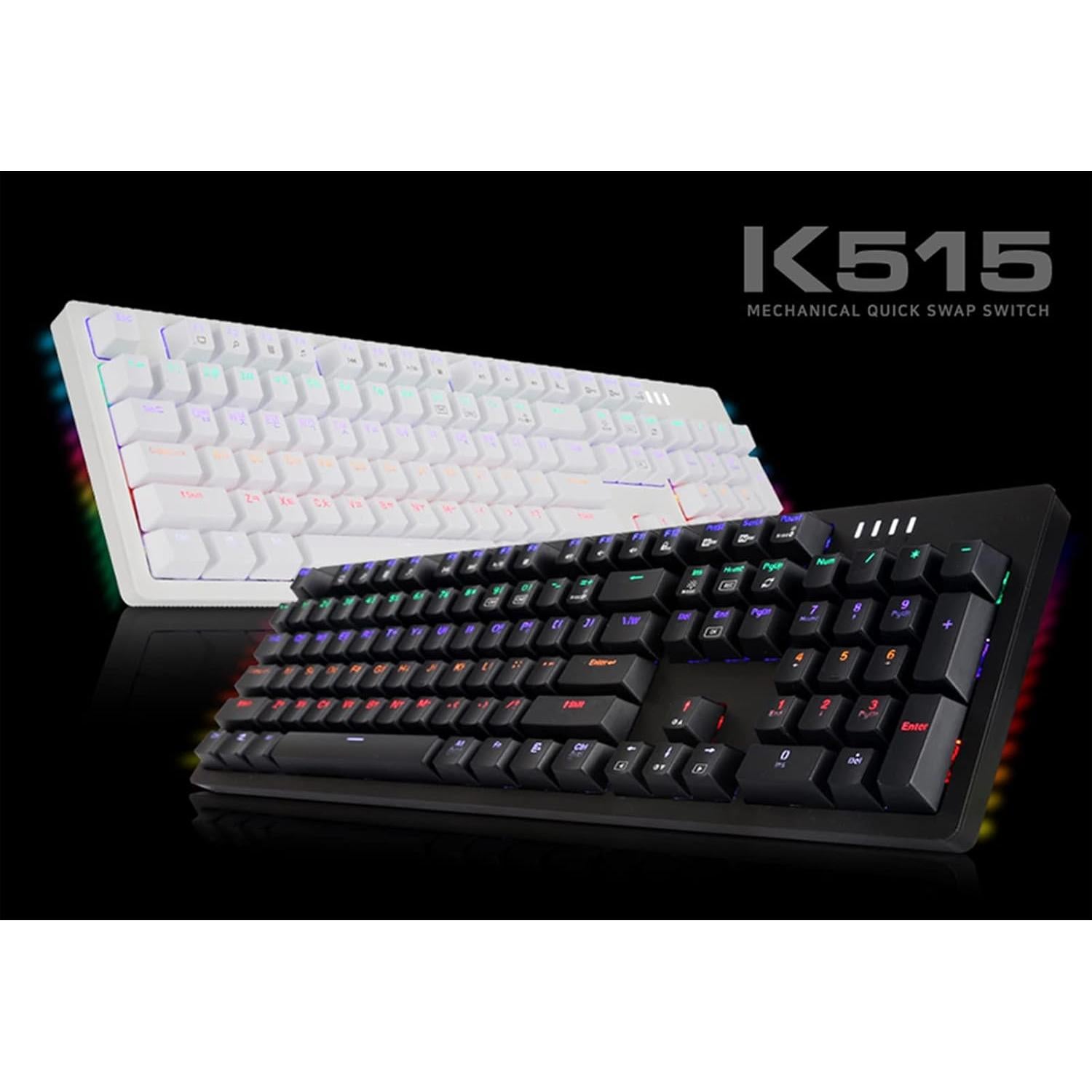 Teclado Mecánico ABKO K515 RGB Gaming Interruptor Azul