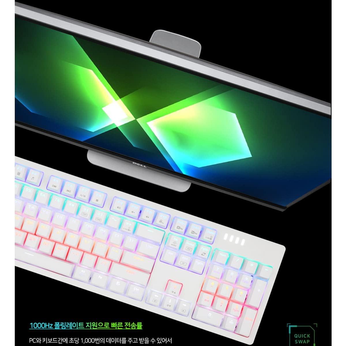 Teclado Mecánico ABKO K515 RGB Gaming Interruptor Azul