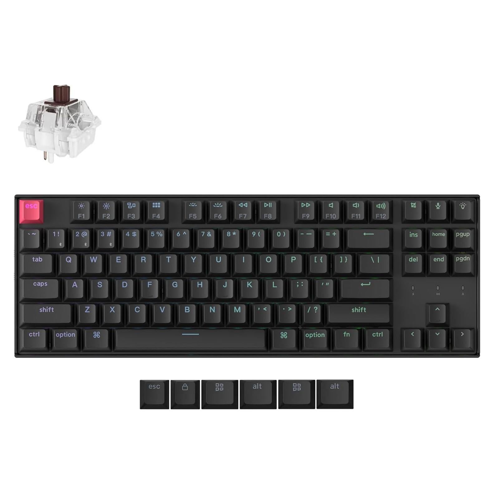 Teclado Mecánico Inalámbrico Keychron K8 V2 TKL RGB 87 Teclas
