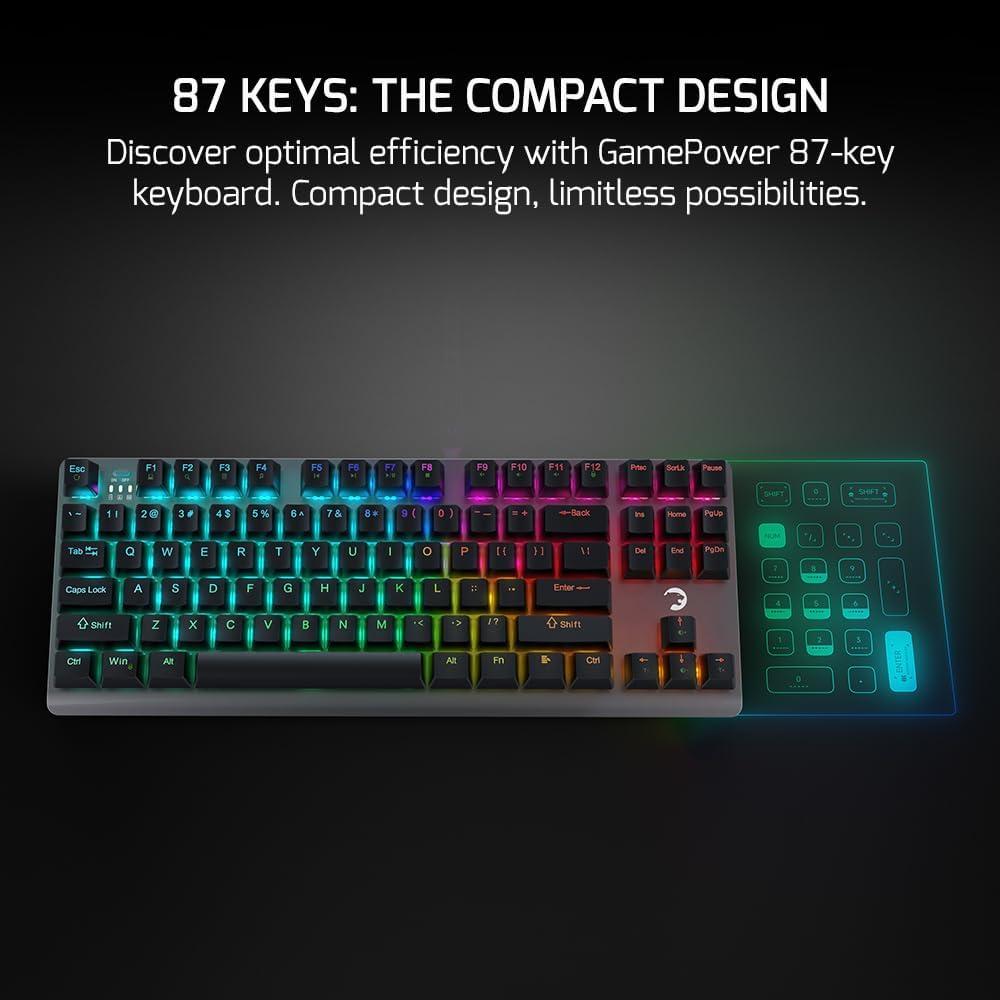 Teclado Mecánico GamePower EVA 7 Inalámbrico RGB 87 Teclas