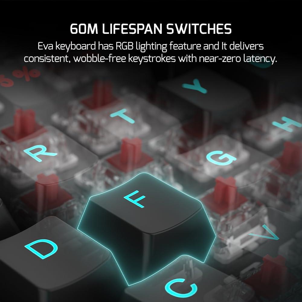 Teclado Mecánico GamePower EVA 7 Inalámbrico RGB 87 Teclas