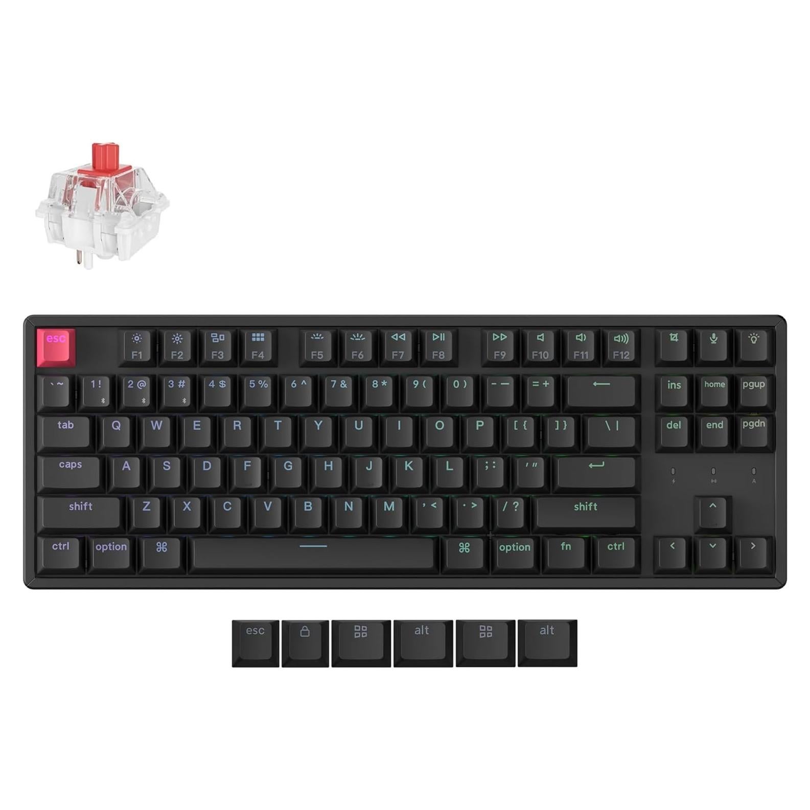 Teclado Mecánico Inalámbrico Keychron K8 V2 TKL RGB PBT