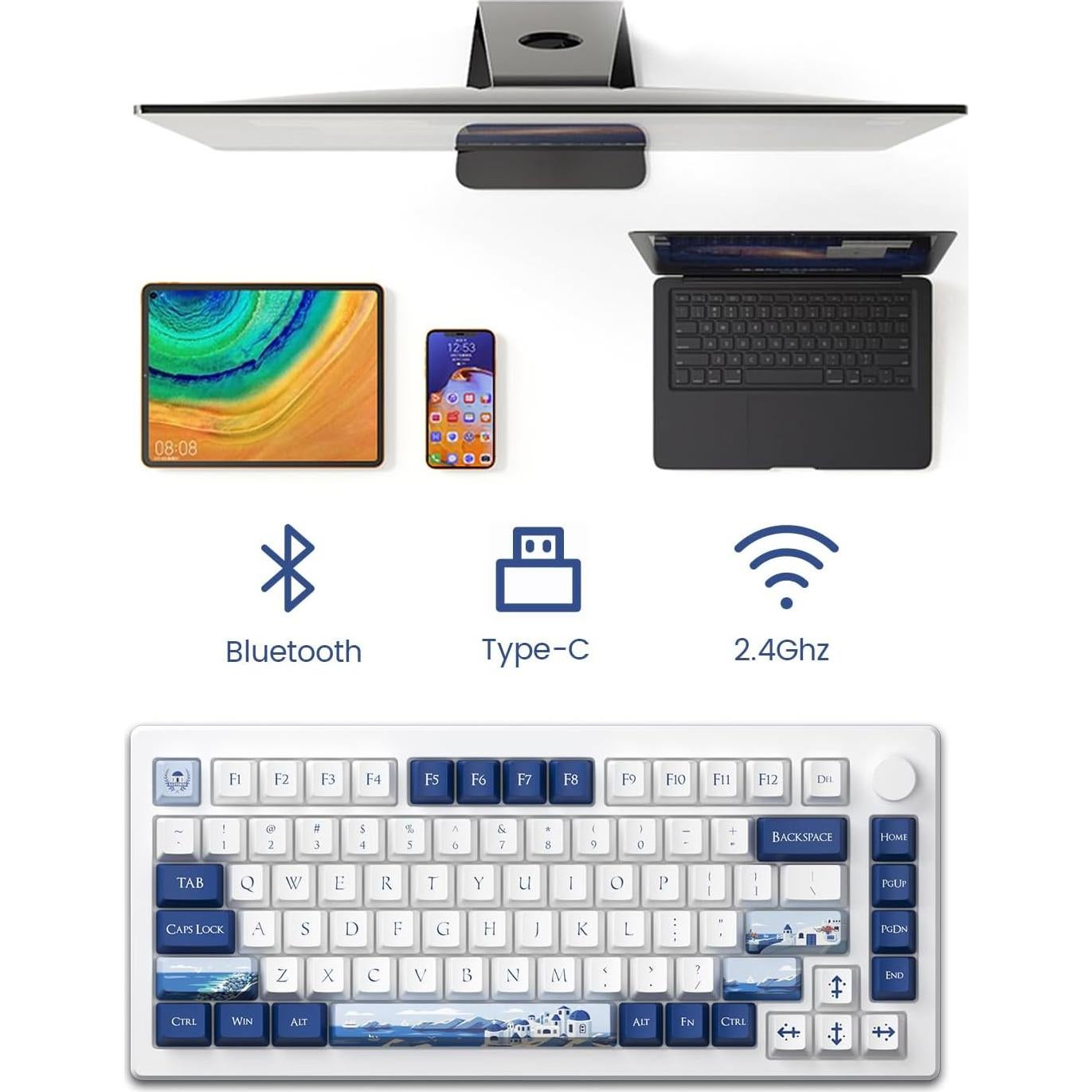 Teclado Gaming Akko MOD007B Santorini 75% Interruptor Magnético