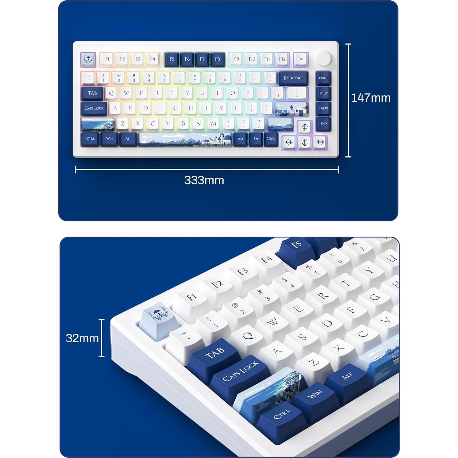 Teclado Gaming Akko MOD007B Santorini 75% Interruptor Magnético