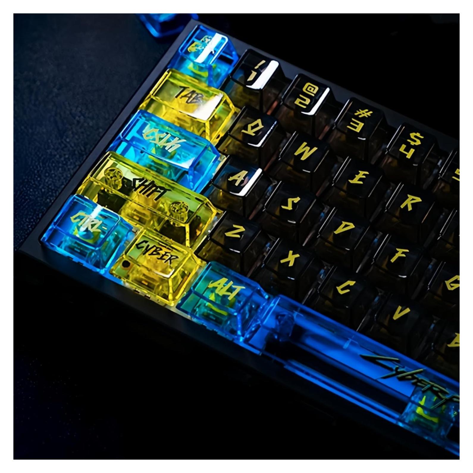 Teclado Mecánico ULTRAEQUIP 172 Teclas Clear Cyberpunk RGB