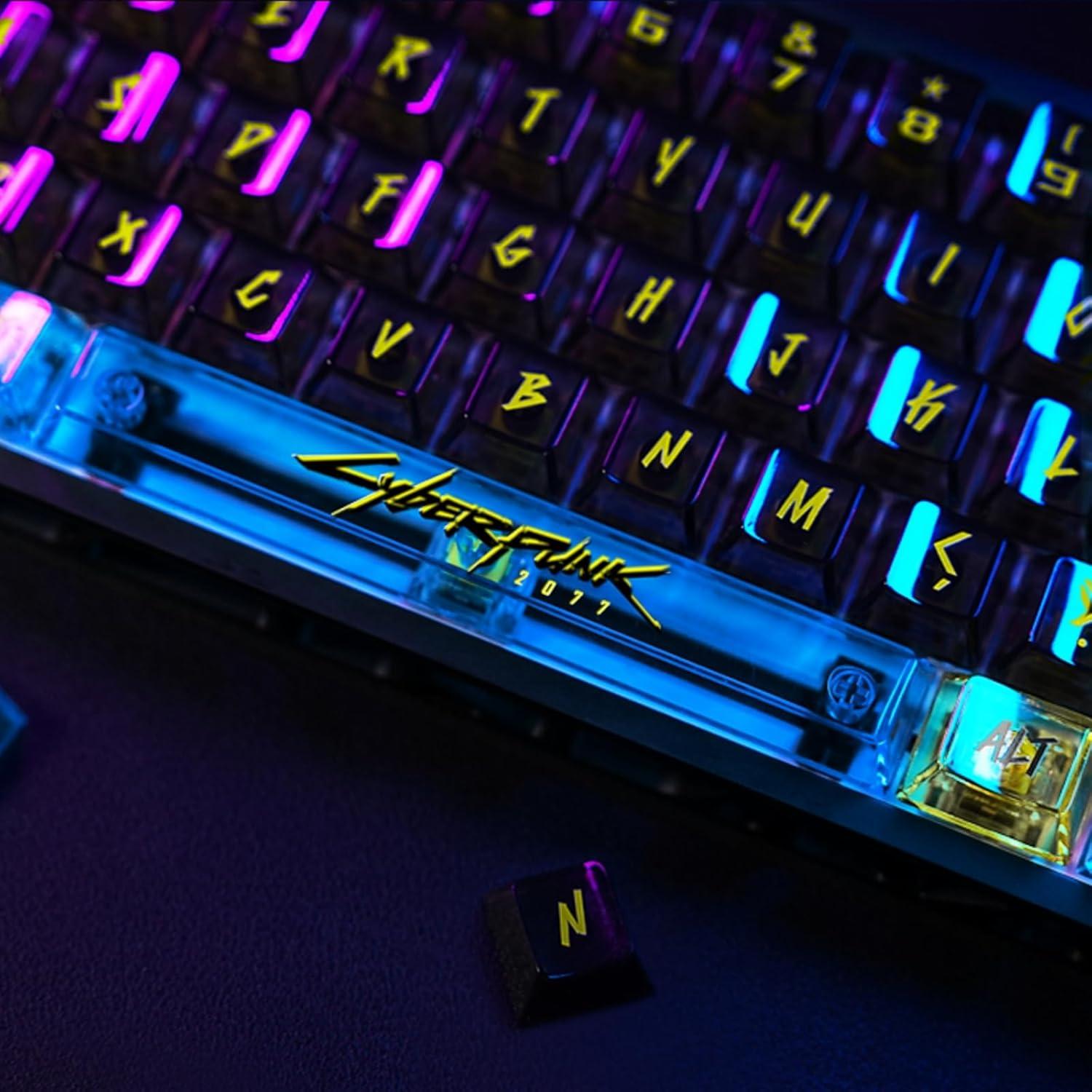 Teclado Mecánico ULTRAEQUIP 172 Teclas Clear Cyberpunk RGB