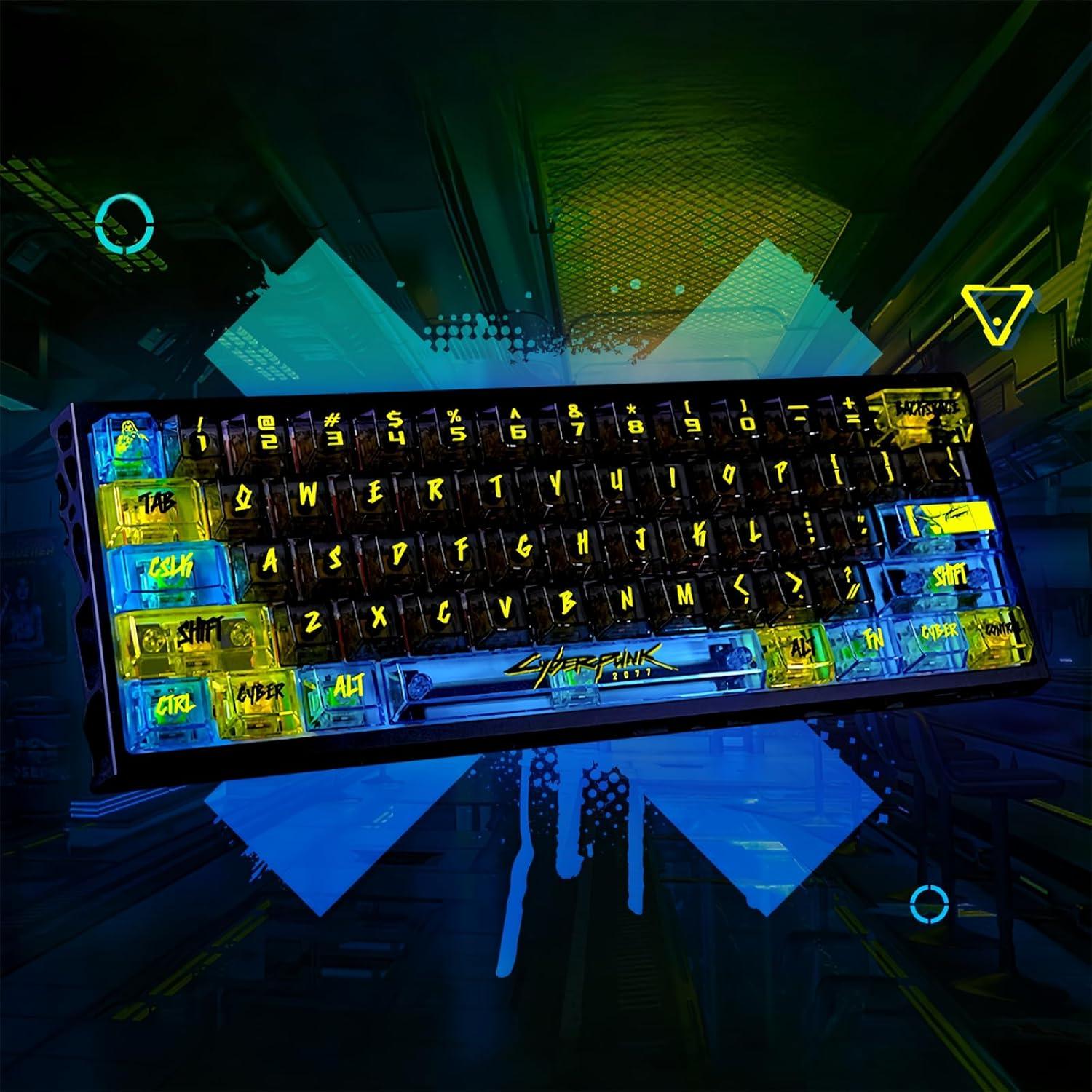 Teclado Mecánico ULTRAEQUIP 172 Teclas Clear Cyberpunk RGB