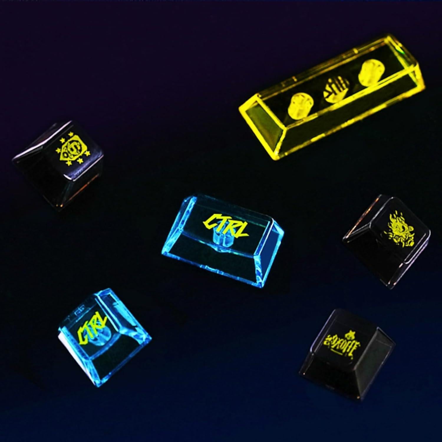 Teclado Mecánico ULTRAEQUIP 172 Teclas Clear Cyberpunk RGB