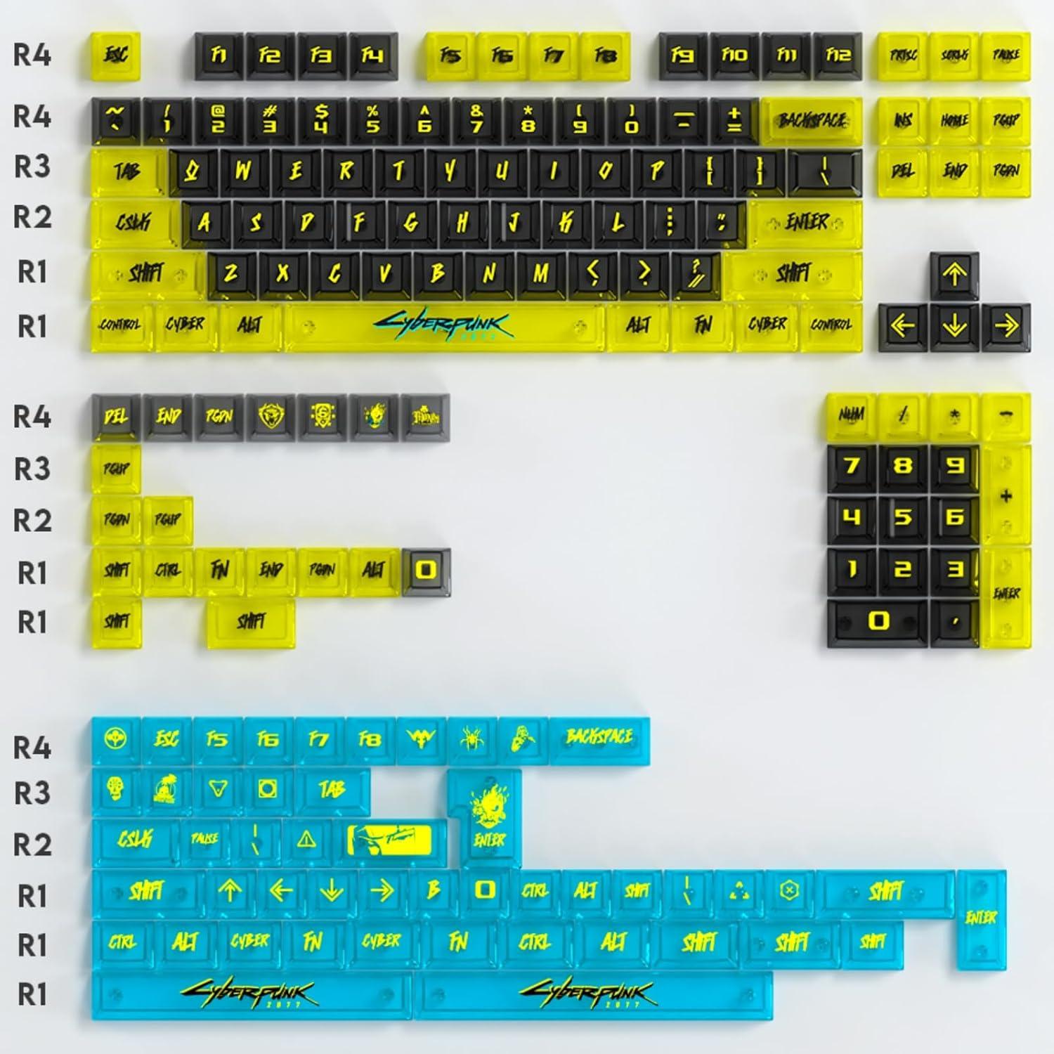 Teclado Mecánico ULTRAEQUIP 172 Teclas Clear Cyberpunk RGB