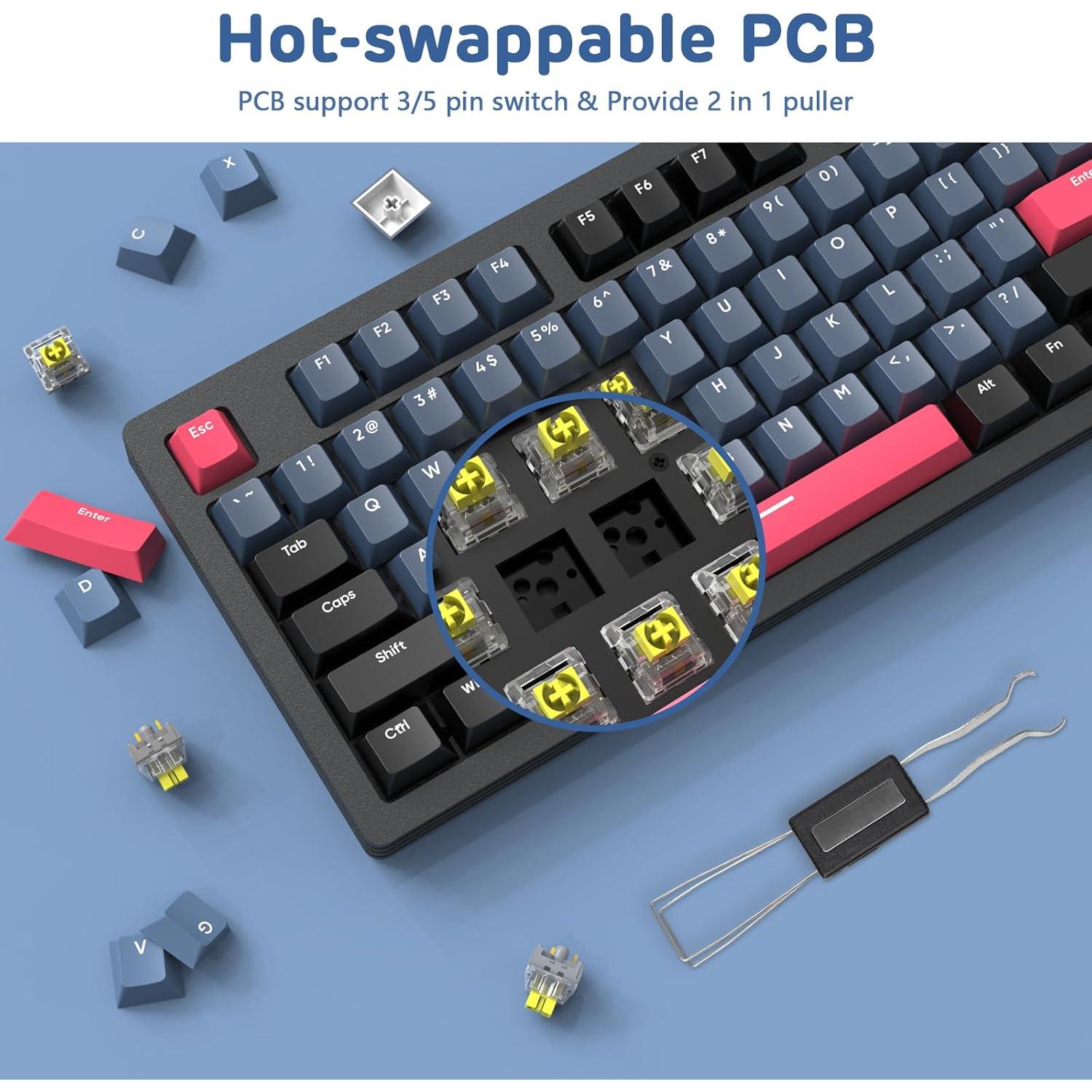 Teclado Mecánico Inalámbrico A.JAZZ AKC087 RGB 87 Teclas TKL