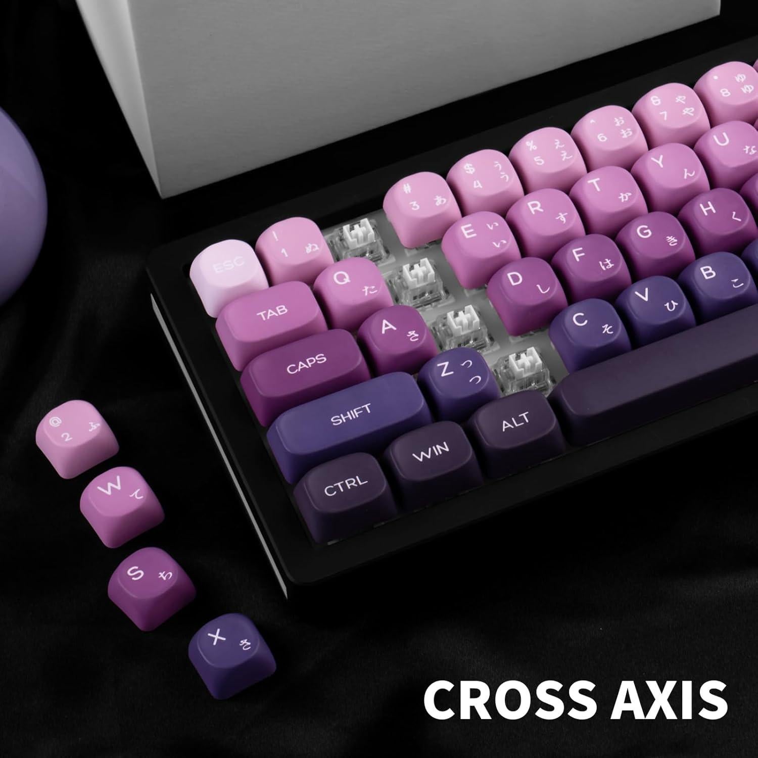 Juego de Teclas PBT Japonesas MOA Gradiente Púrpura 124 Teclas