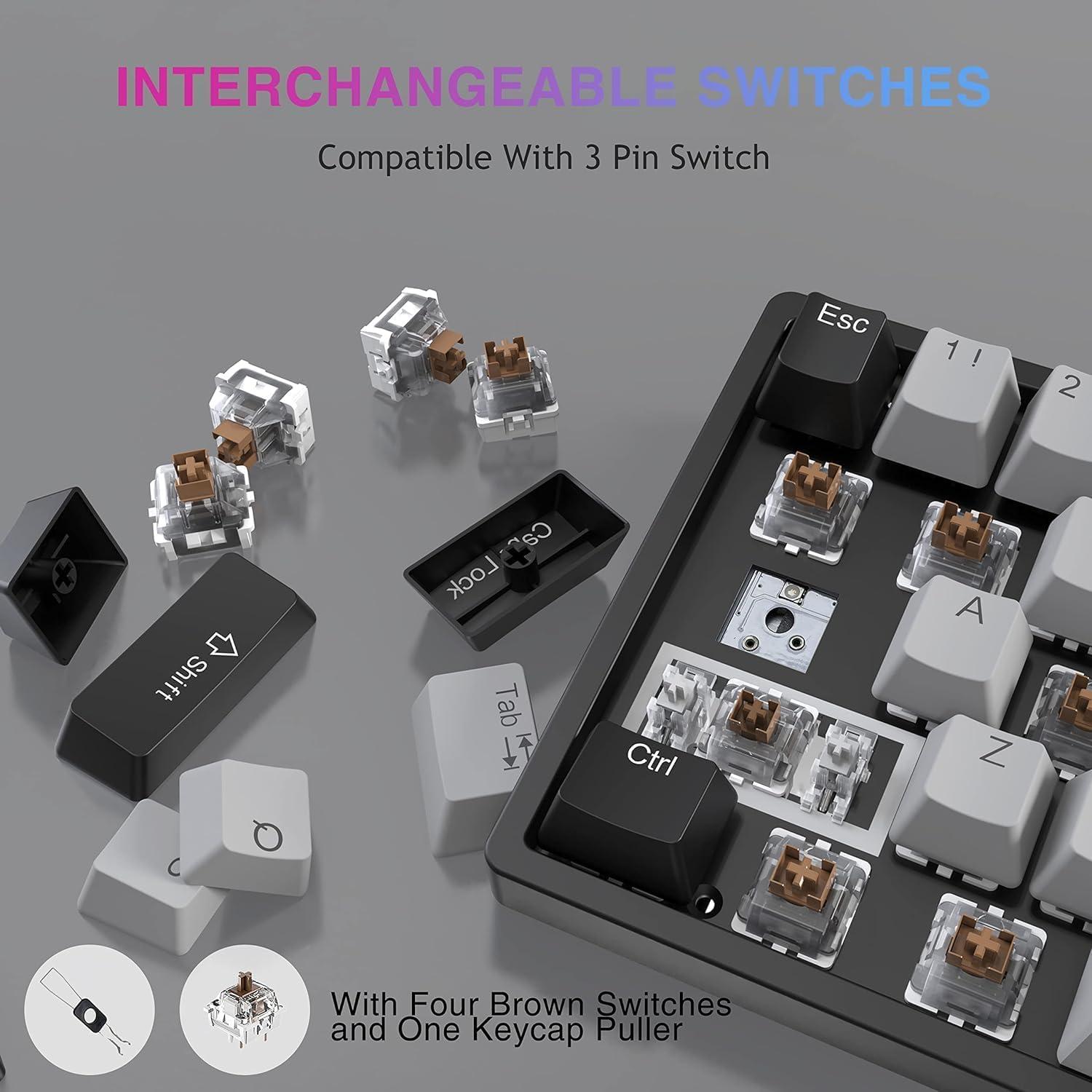 Teclado Mecánico Gaming AULA F3261 Compacto 60% RGB