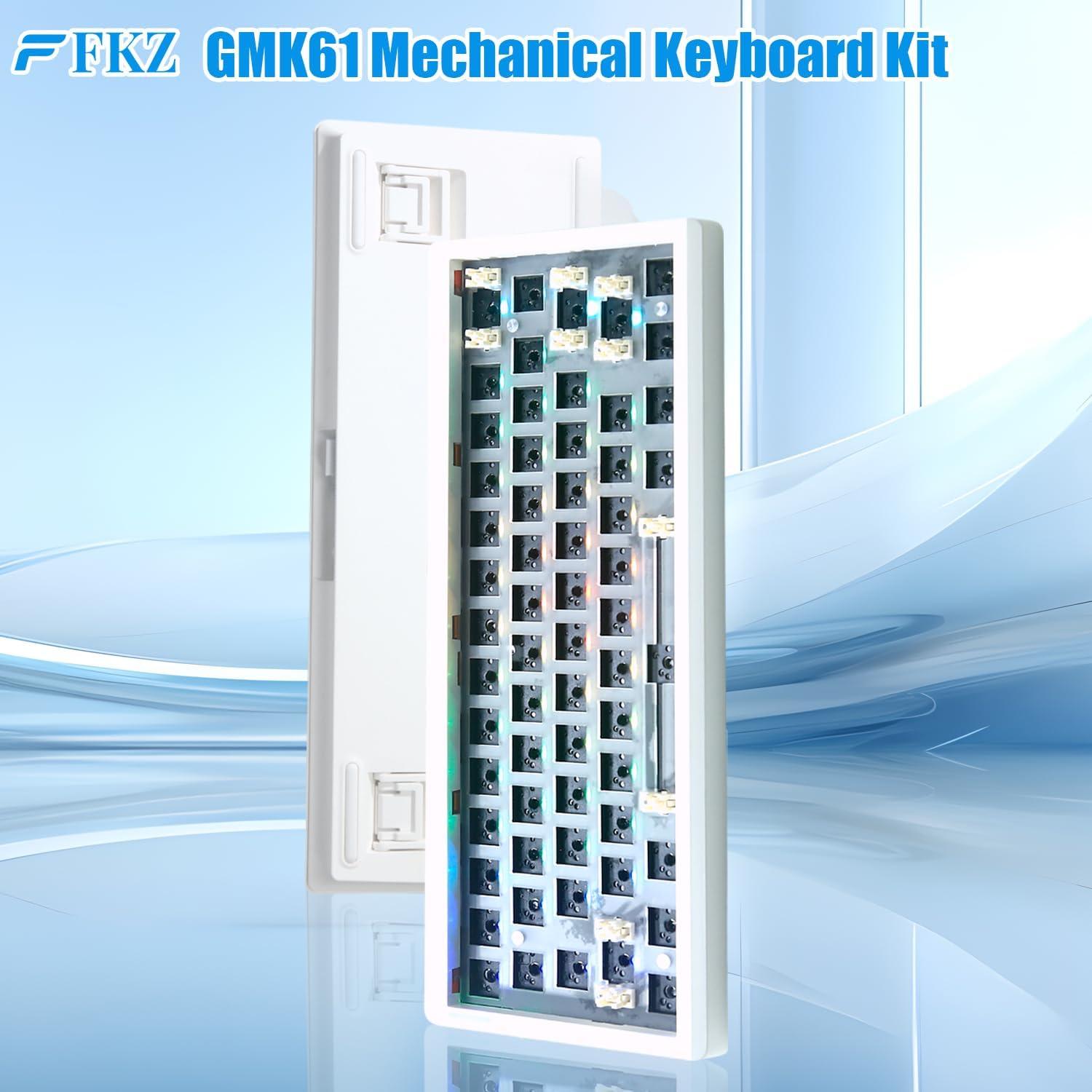 Teclado Mecánico Compacto FKZ GMK61 RGB 61 Teclas Blanco